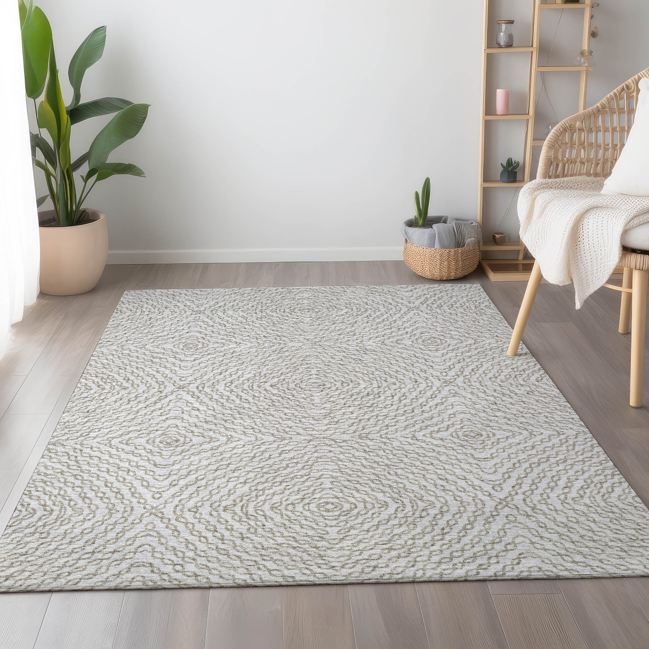 Addison Rugs AMF74LI8X10 Mayfield AMF74LI 8 x 10 (ft) Loomed Polyester Linen Rectangular Indoor Abstract Machine washable Area rug
