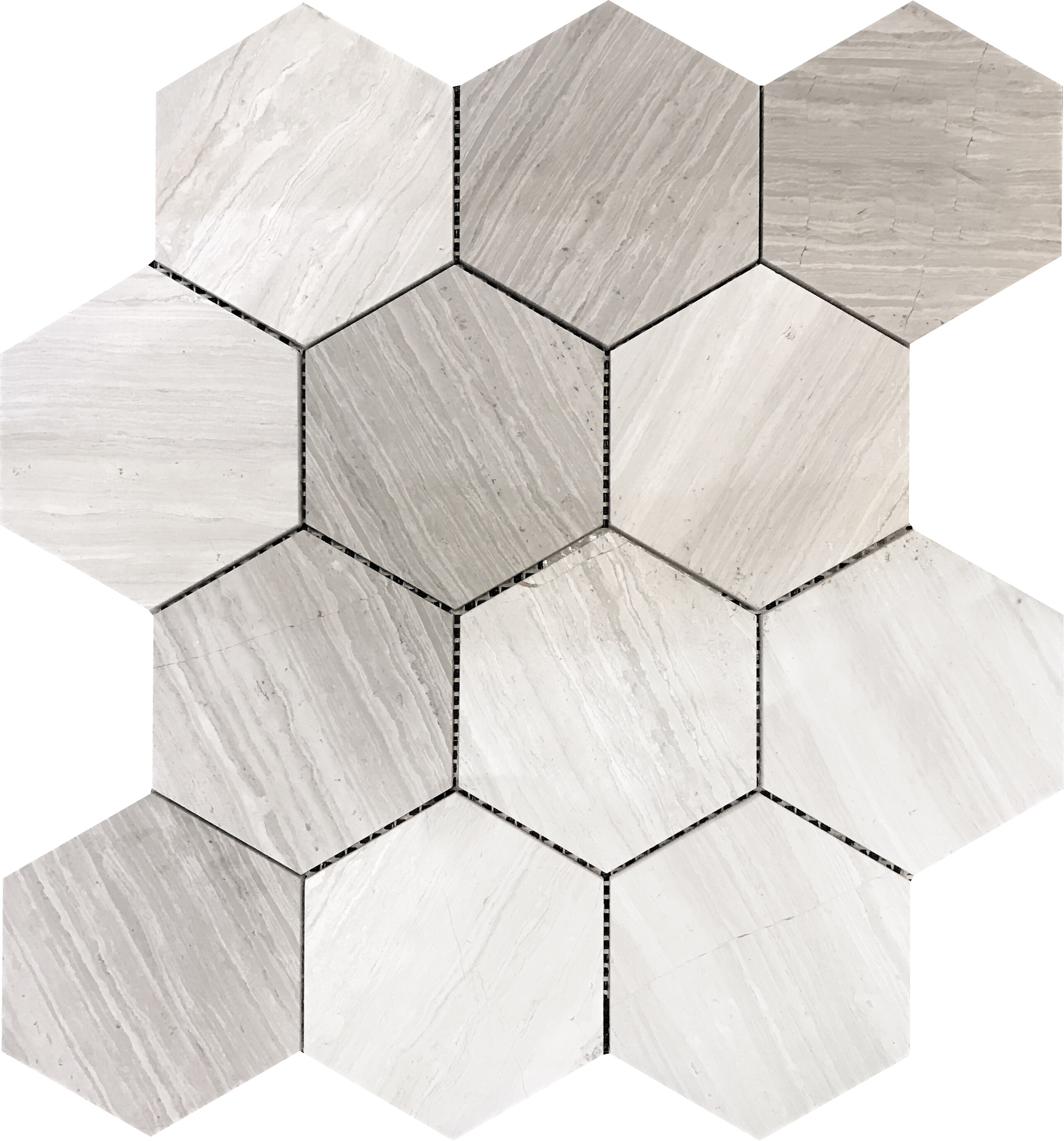 Apollo Tile Desert Hills Beige 12-in x 12-in Polished Natural Stone Marble Hexagon Patterned Floor and Wall Tile (4.86-sq. ft/ Carton)