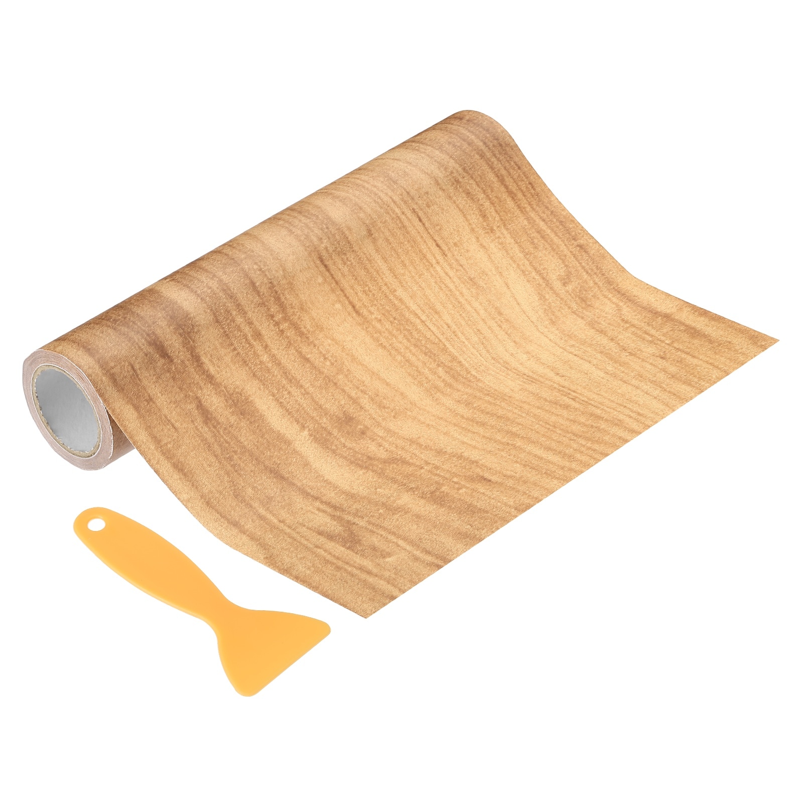 PATIKIL 8InchX30' Self-Adhesive Wood Grain Repair Tape with Scraper Maple Chestnut #S25093001UX0389