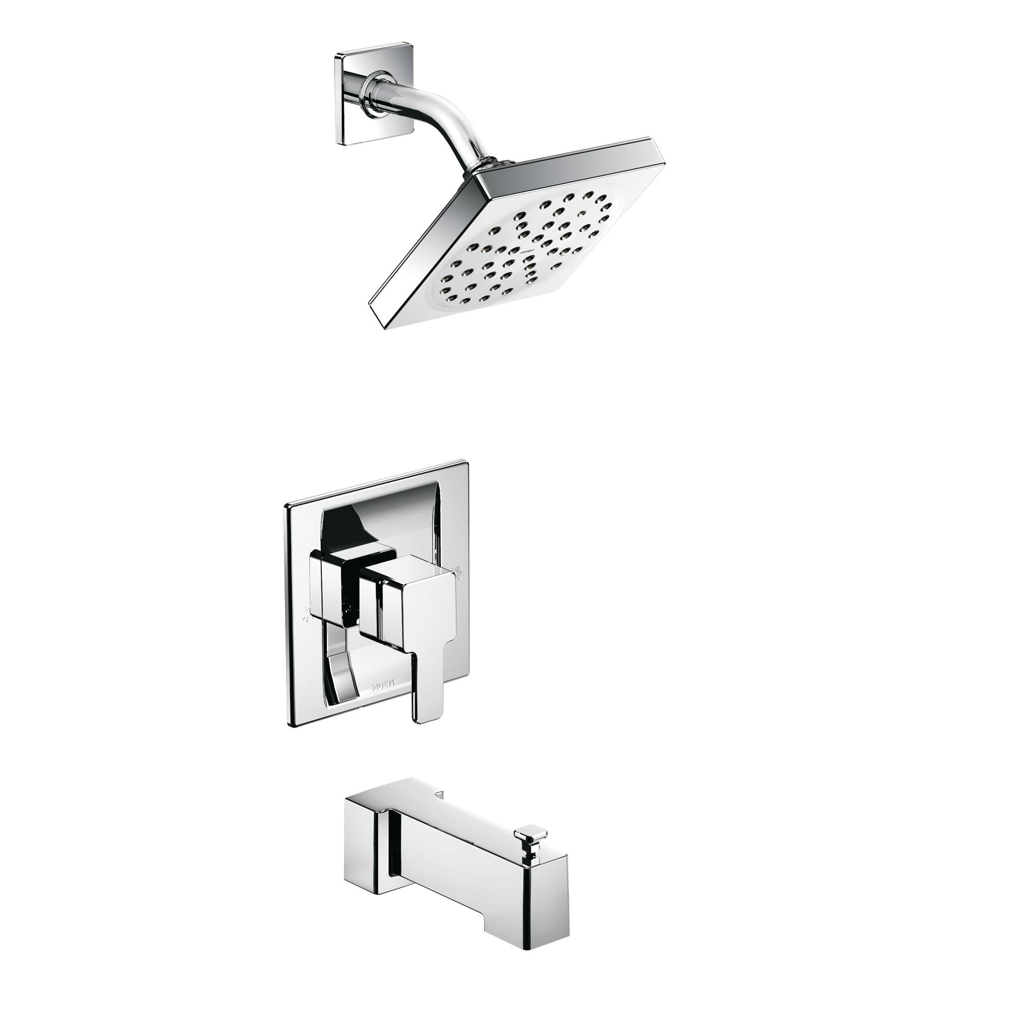 90 Degree Polished Chrome 1-handle Single Function Round Shower Faucet Valve Included | - Moen TS2713EP-2580-L