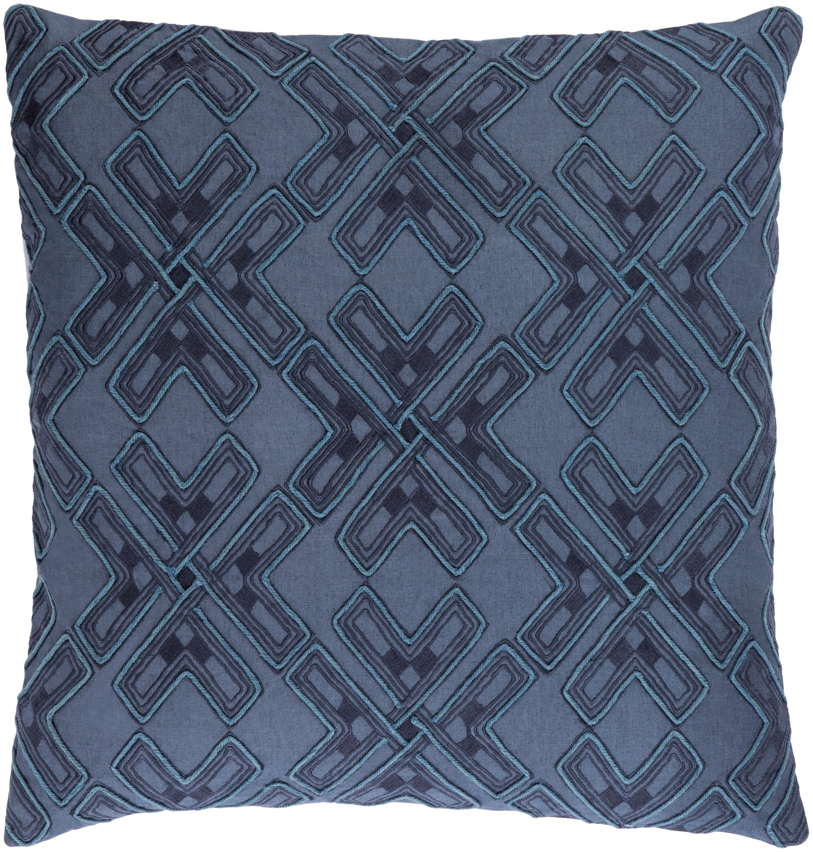 Surya SBR002-2020D Subira 20-in x 20-in Aqua Indoor Decorative Pillow