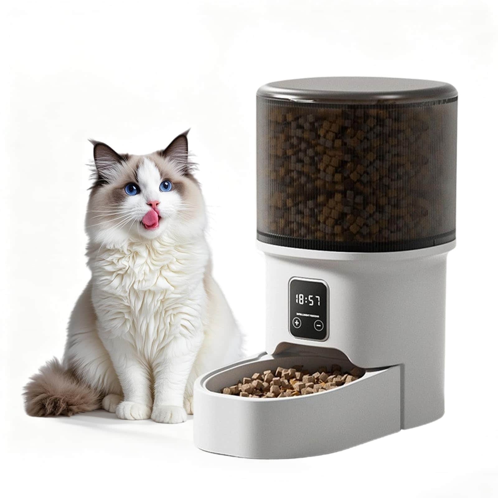 Garvee 4L Automatic Pet Feeder with Portion Control 1 to 6 Meals Timed Cat Dry Food Dispenser Pet Auto Feeder for Cats and Small Dogs Easy Clean