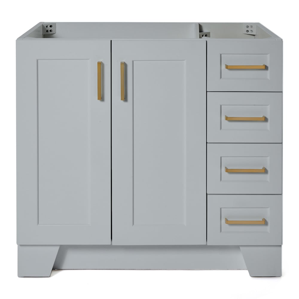 Taylor 36" Gray Freestanding Single Vanity with Brass Hardware