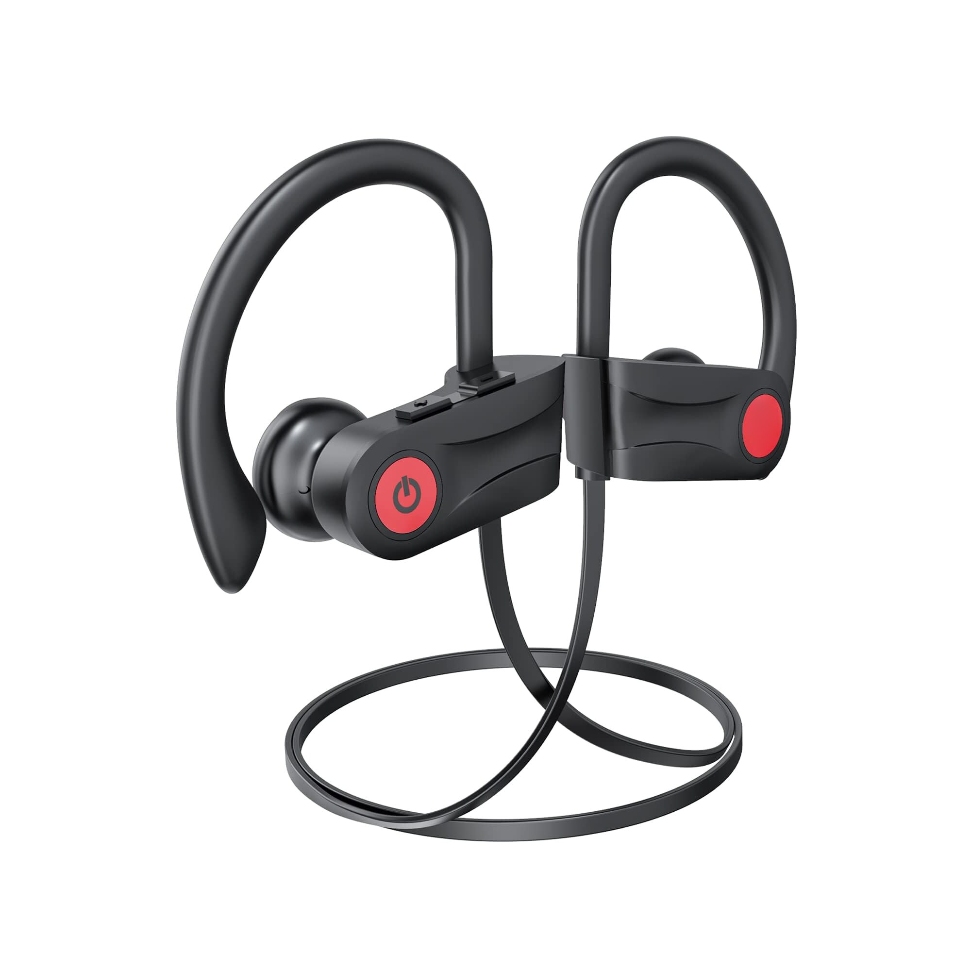 Etokfoks flexible earhook sport headphones HD deep bass stereo sound isolation IPX7 waterproof ergonomic in ear tips for workout running #LETJUDFM1