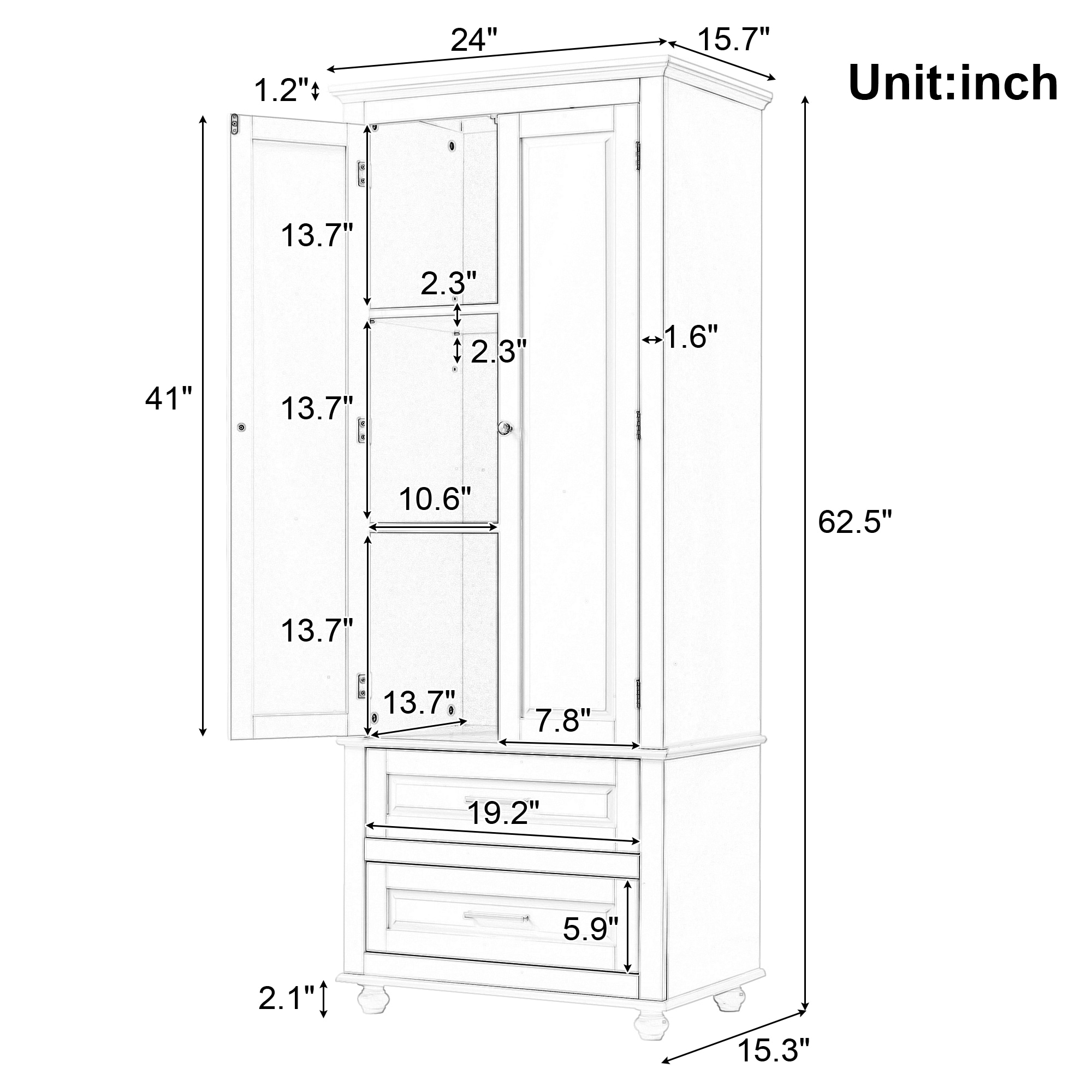 Tatayosi P-DJ-284AAB Linen-Cabinets - View #12