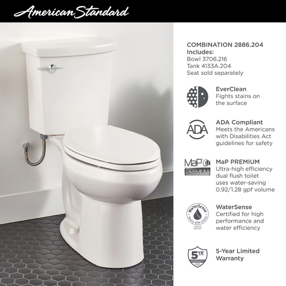 American Standard H2Option Tank-Only Dual Flush Toilet outlet with EverClean Surface fo