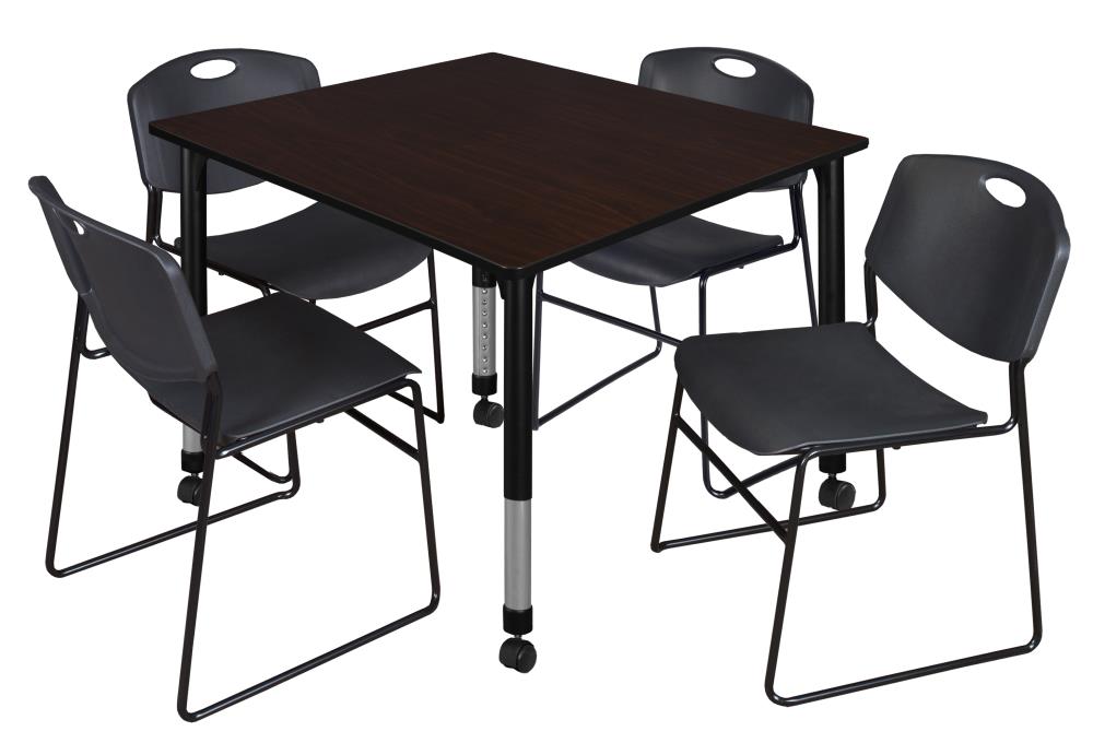 Regency TB4848MWAPCBK44BK Classroom Tables Brown 4-Person Training Table (48-in W x 34-in H)