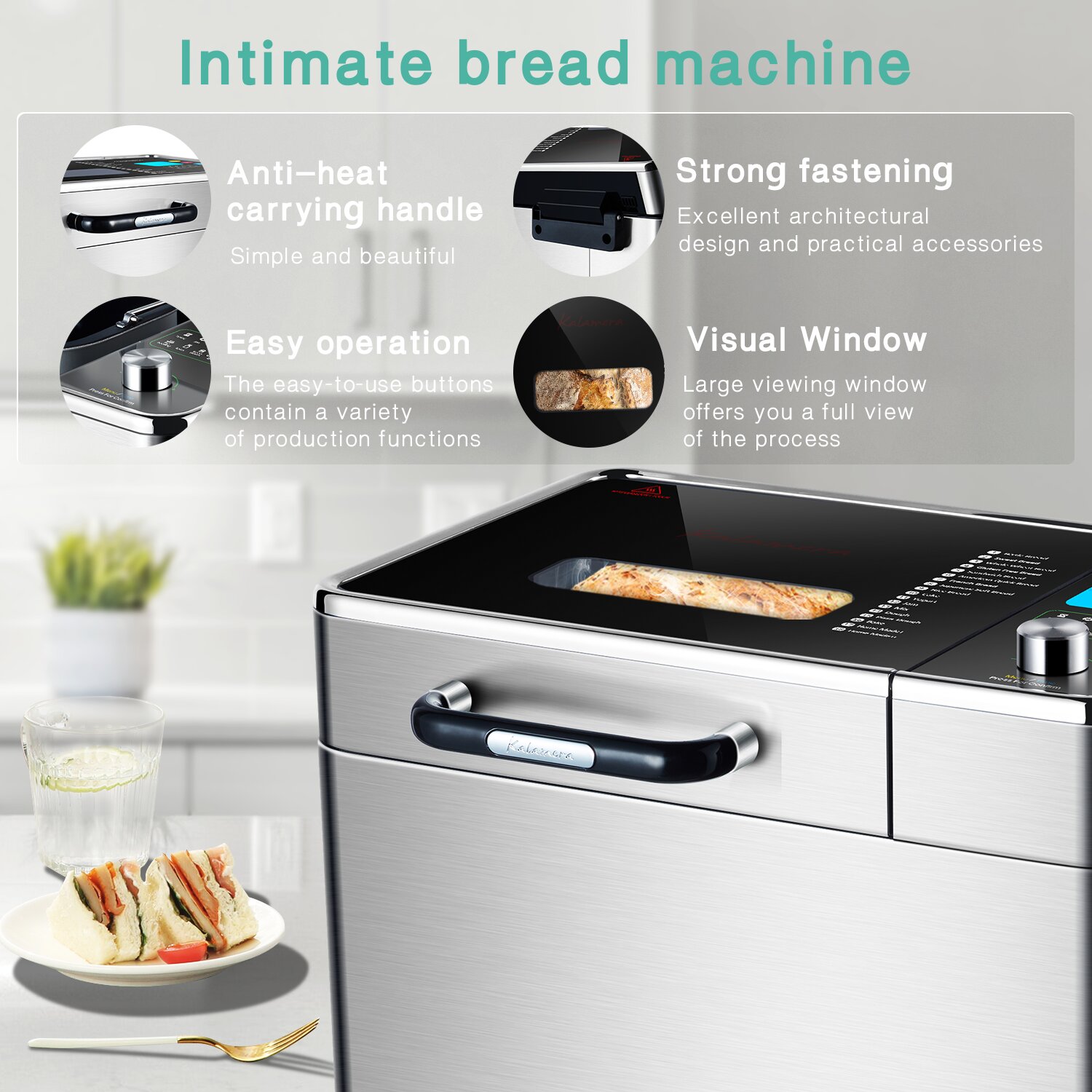 Kalamera Stainless Steel Stainless Steel Bread Maker in the Bread Makers  department at