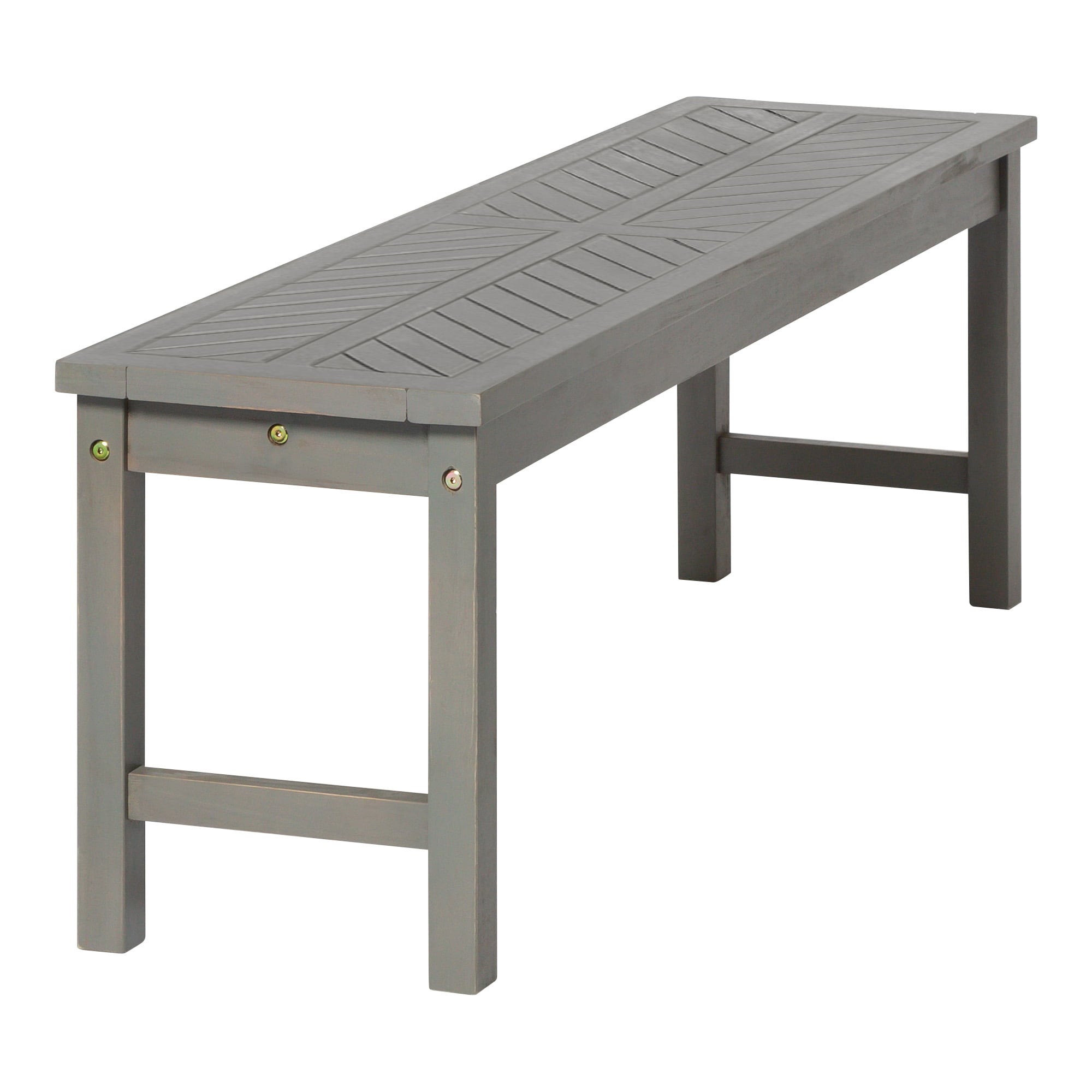 Walker Edison 53-in W x 18-in H Grey Wash Acacia Dining Bench in the ...