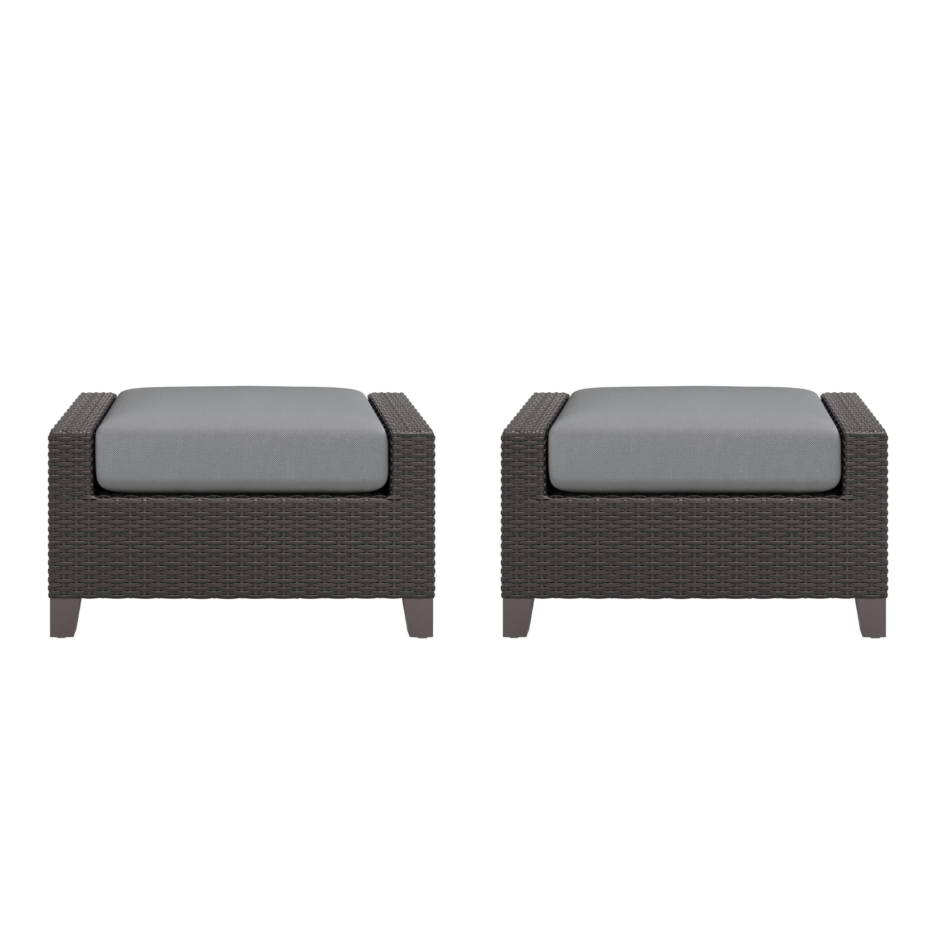 MANHATTAN SQUARE G807G-19S Skye 2 -Pack Brown Aluminum Ottoman