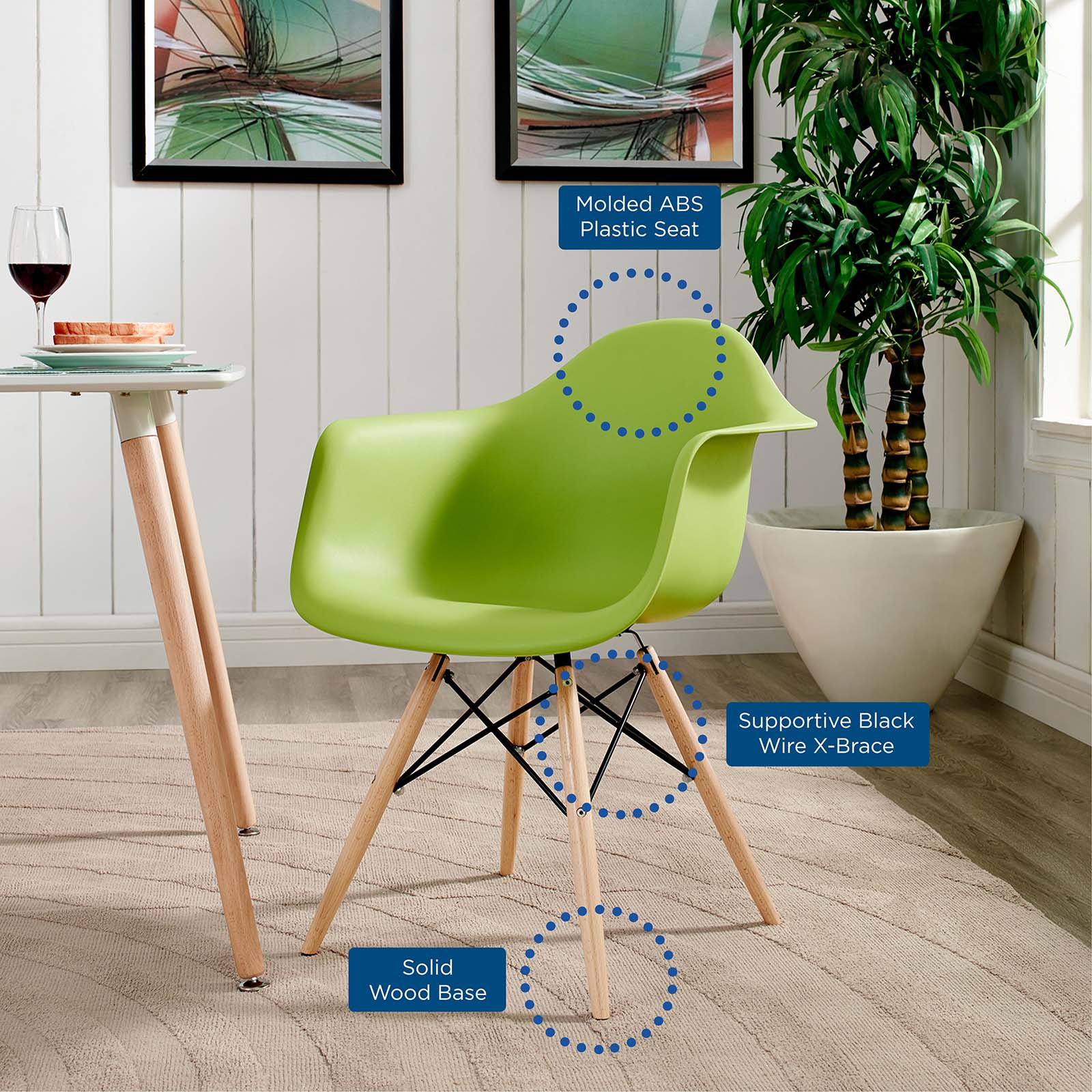 Modway EEI-182-GRN Dining-Chairs - View #5