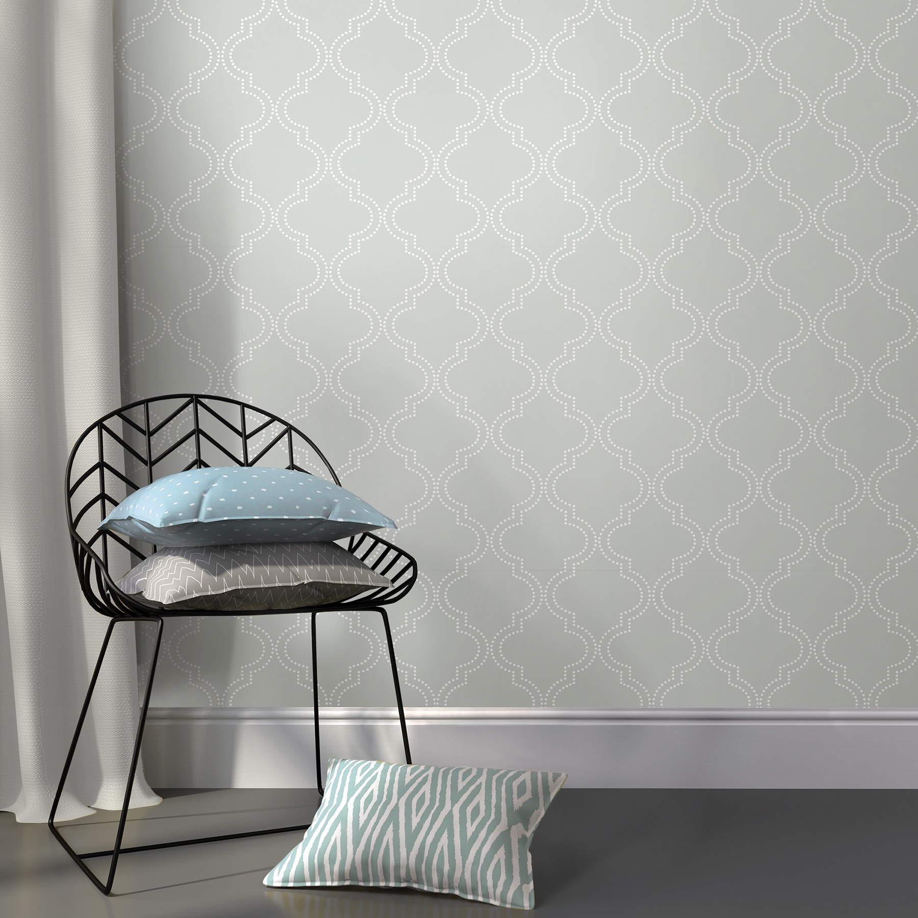 NuWallpaper 30.75-sq Ft Grey Vinyl Geometric Self-Adhesive Peel And ...