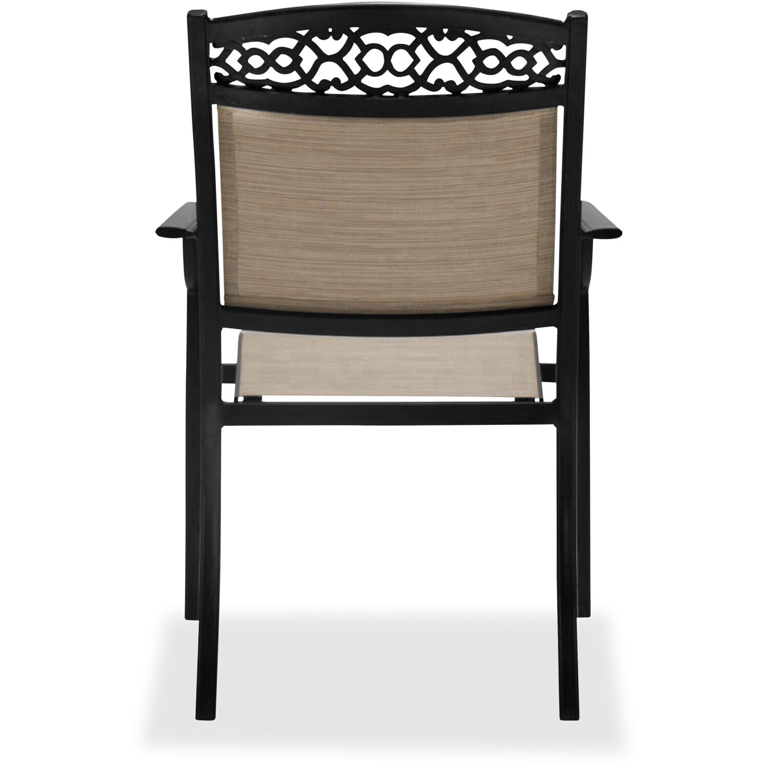 Elegant Rustic 7-Piece Outdoor Dining Set with Cast-Top Table and Sling Chairs
