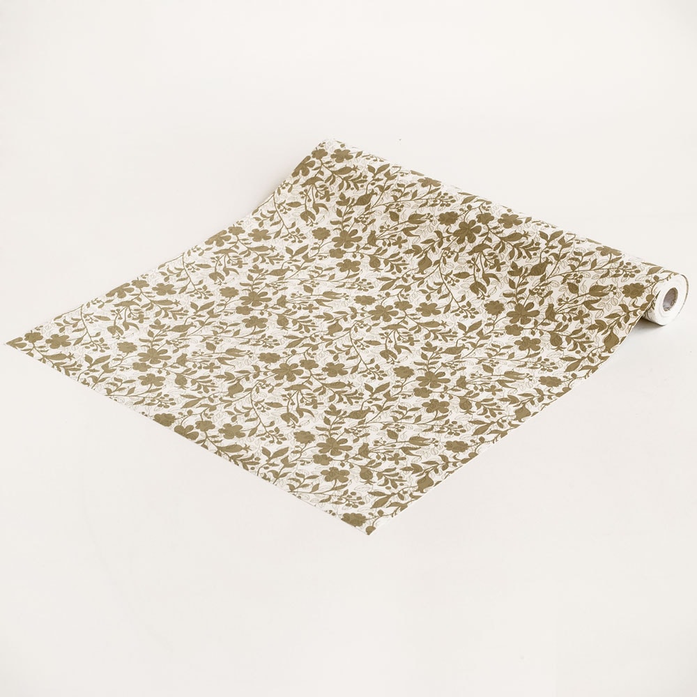 Slickblue - 48 sq ft Brown Floral Totem Vinyl Self-Adhesive Peel and Stick Wallpaper for Bedroom ...