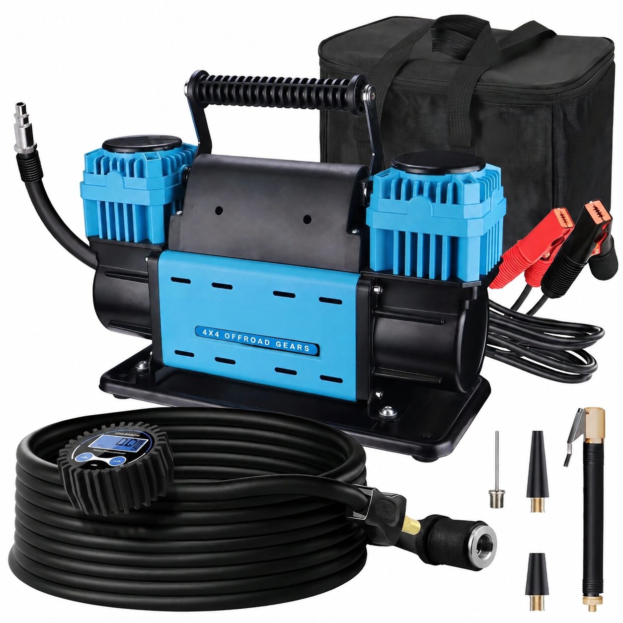 DYRCJ  12V Offroad Air Compressor 10 6 CFM with Pressure Gauge 12 Volt Offroad Air Compressor Dual Cylinder Heavy Duty for 4x4 Truck Car SUV with