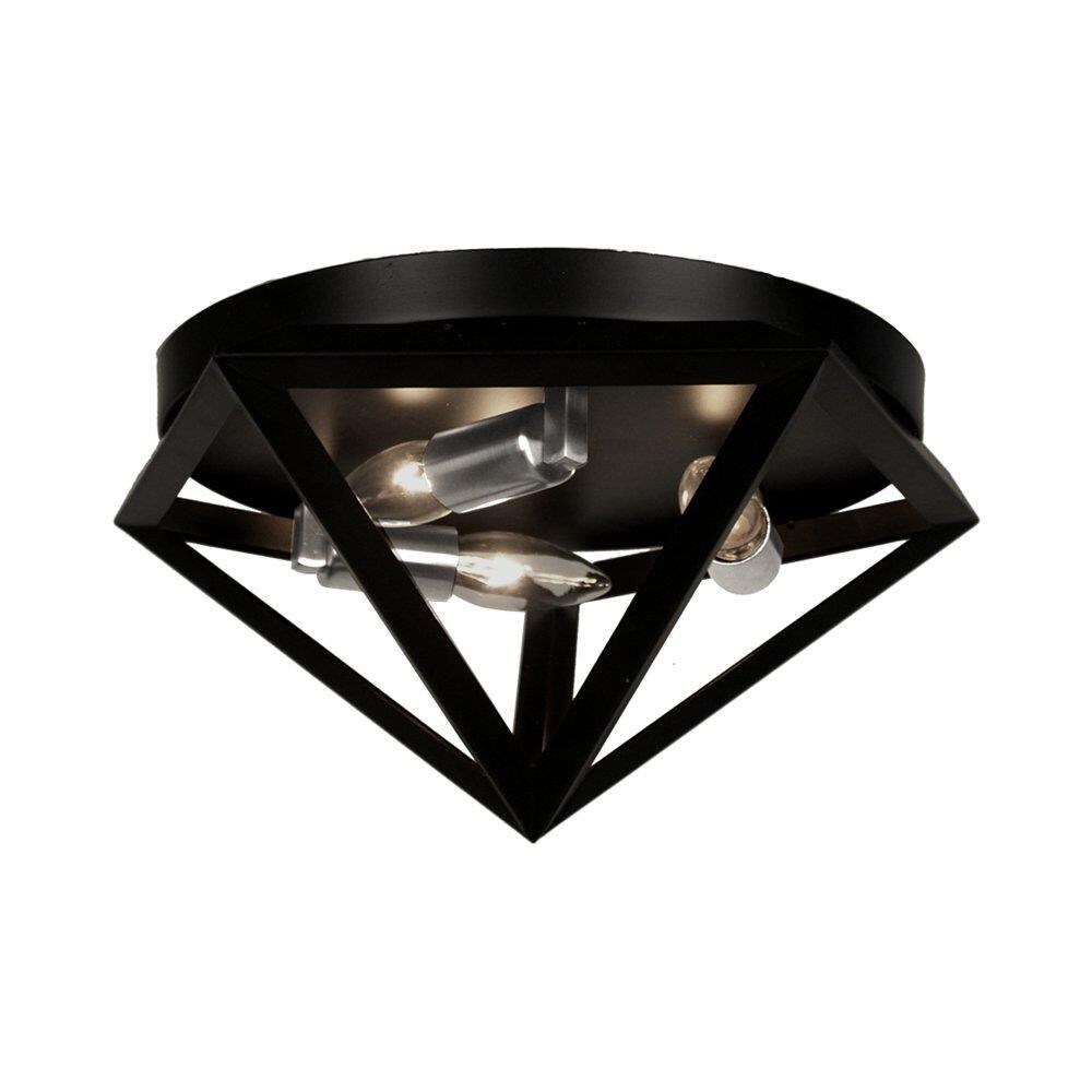 Dainolite ARC-123FH-SC Archello 1-Light Matte Black Semi-Flush mount light
