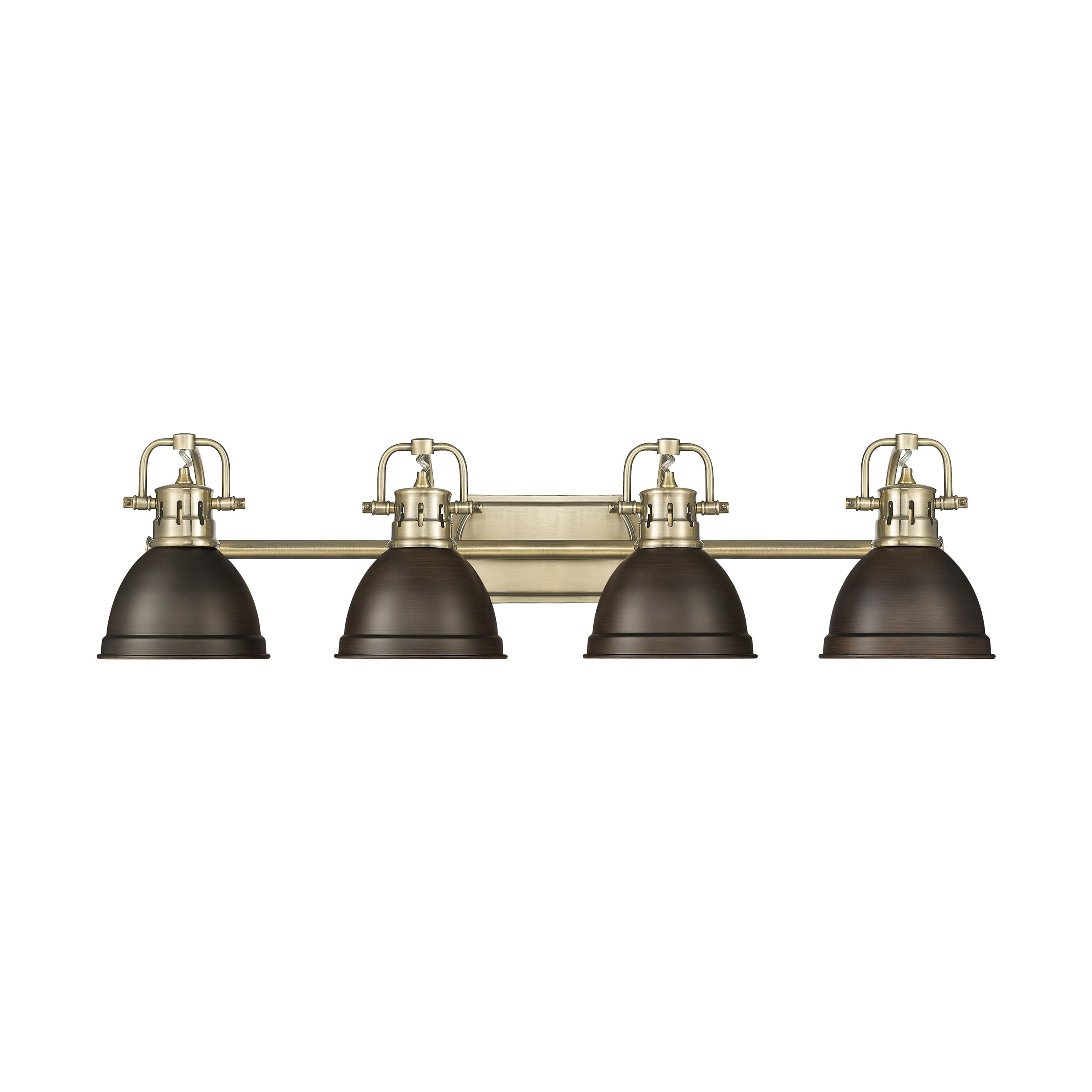 Golden Lighting 3602-BA4 AB-RBZ Duncan 8.25-in 4 -Light Gold Transitional Vanity light