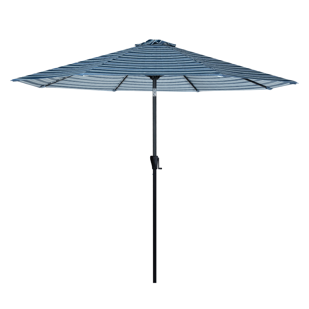 Fashion TL8278010951LW 9-ft Aluminum Blue Push-button Tilt Market Patio Umbrella