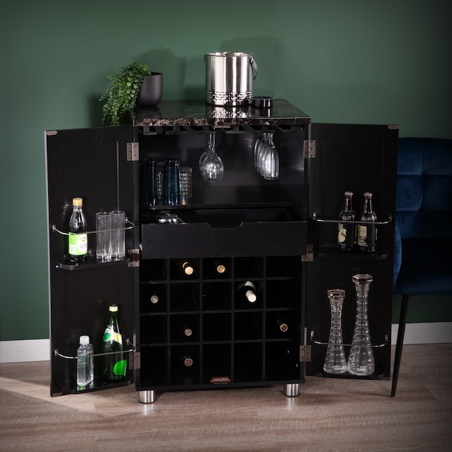 Boston Loft Furnishings Grapevine 24-in x 40-in Black Rectangle Cabinet Bar Boston Loft Furnishings Grapevine 24-in x 40-in Black Rectangle Cabinet Bar