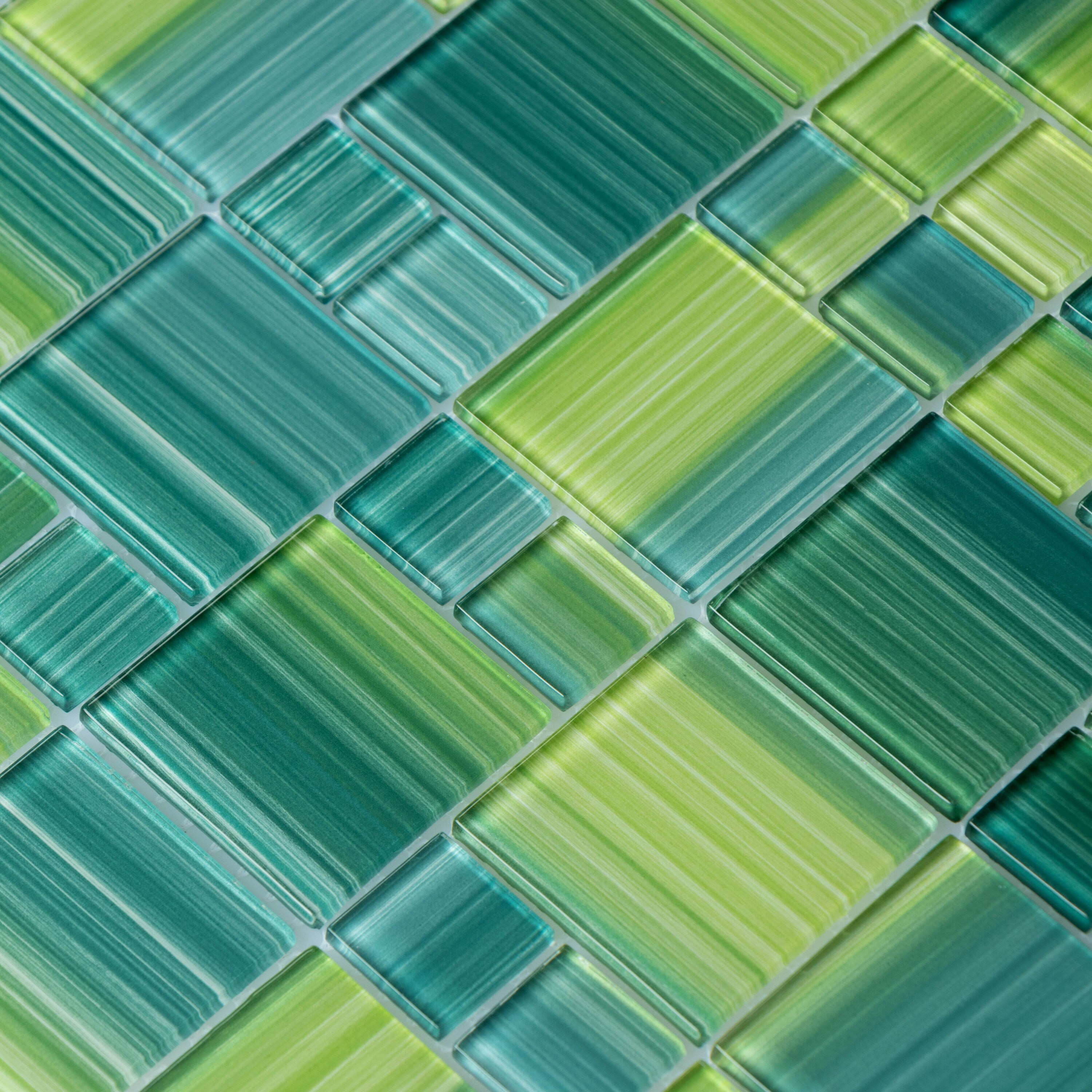 WS Tiles - Value Swimming Pool Creek Green 12 in. x 12 in. Versailles Glass  Mosaic Pool & Wall Tile (8 sq. ft / Case) 