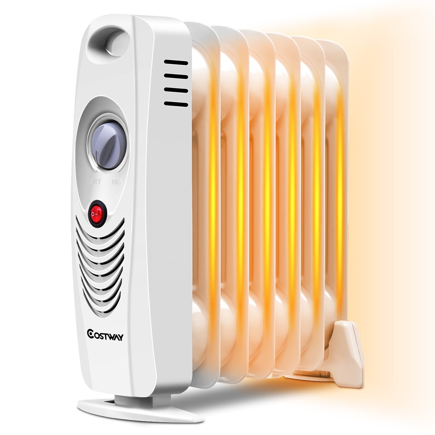Costway CSHY001408 700 W Portable Mini Electric Oil Filled Radiator Heater 7-Fin Thermostat Home