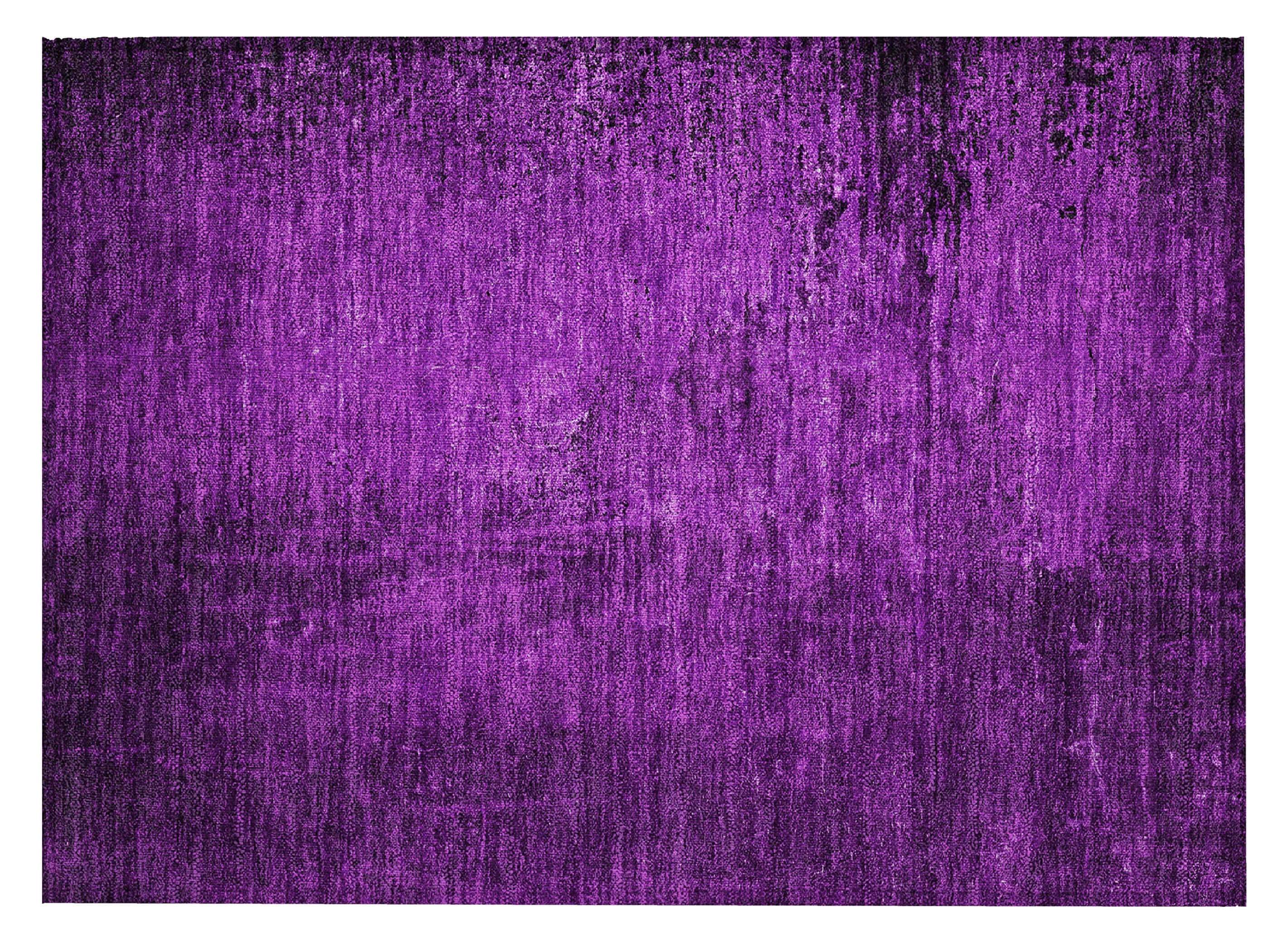 Purple Rectangular Machine-Washable Non-Slip Synthetic Rug