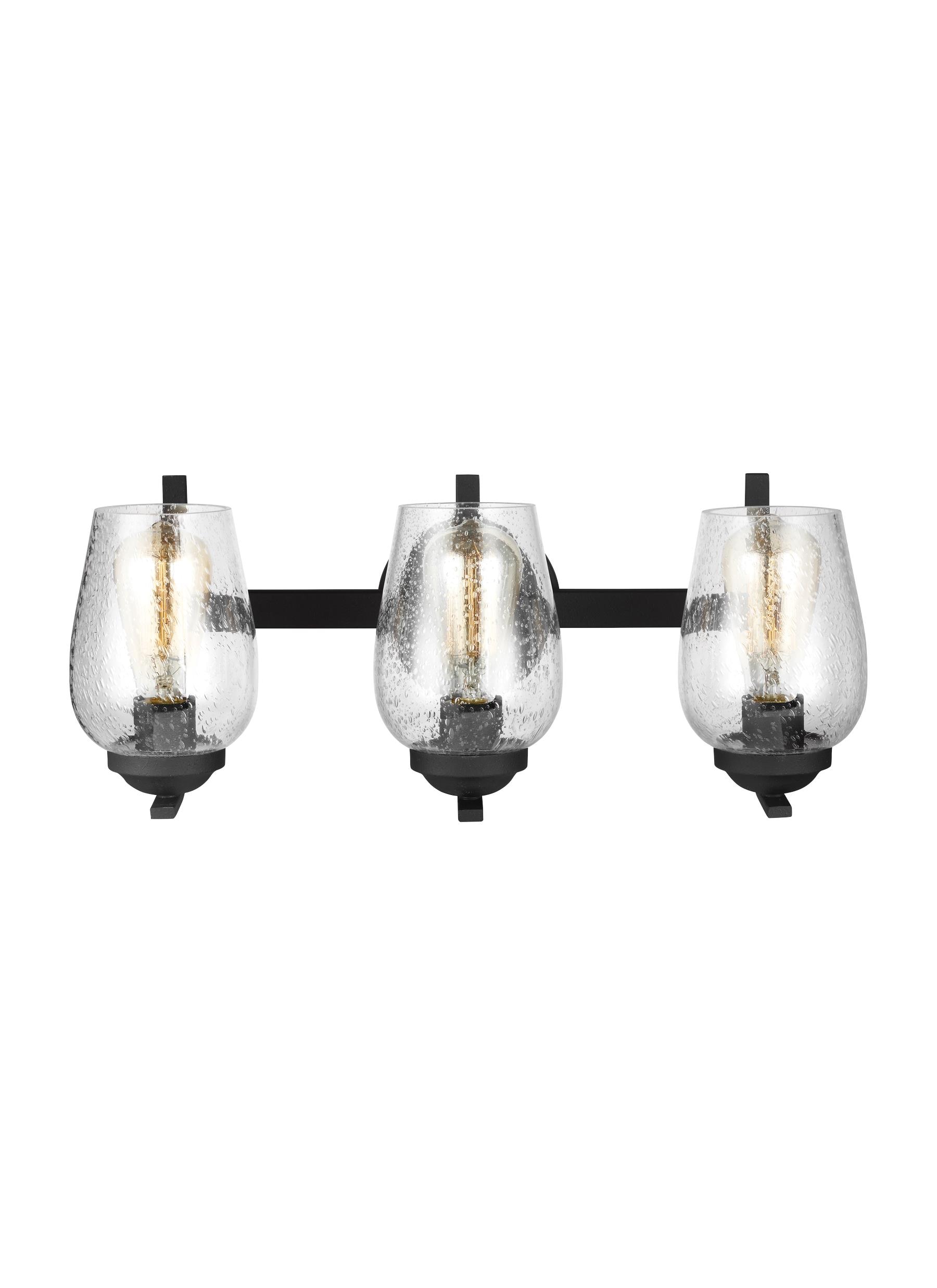 Generation Lighting 4427803-839 Cutler 20.38-in 3-Light Blacksmith Transitional Vanity Light
