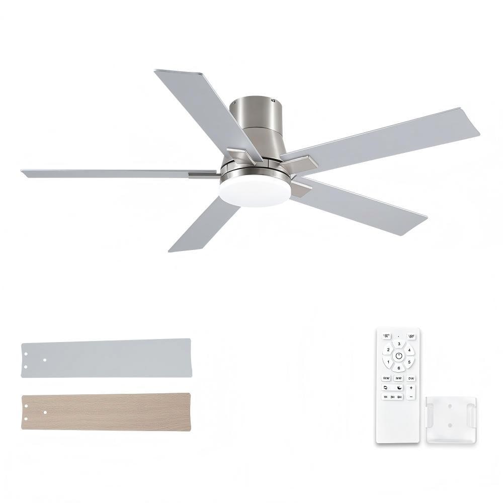 Realmate Stylish 52 in. Integrated LED Indoor Brushed Nickel Standard ...