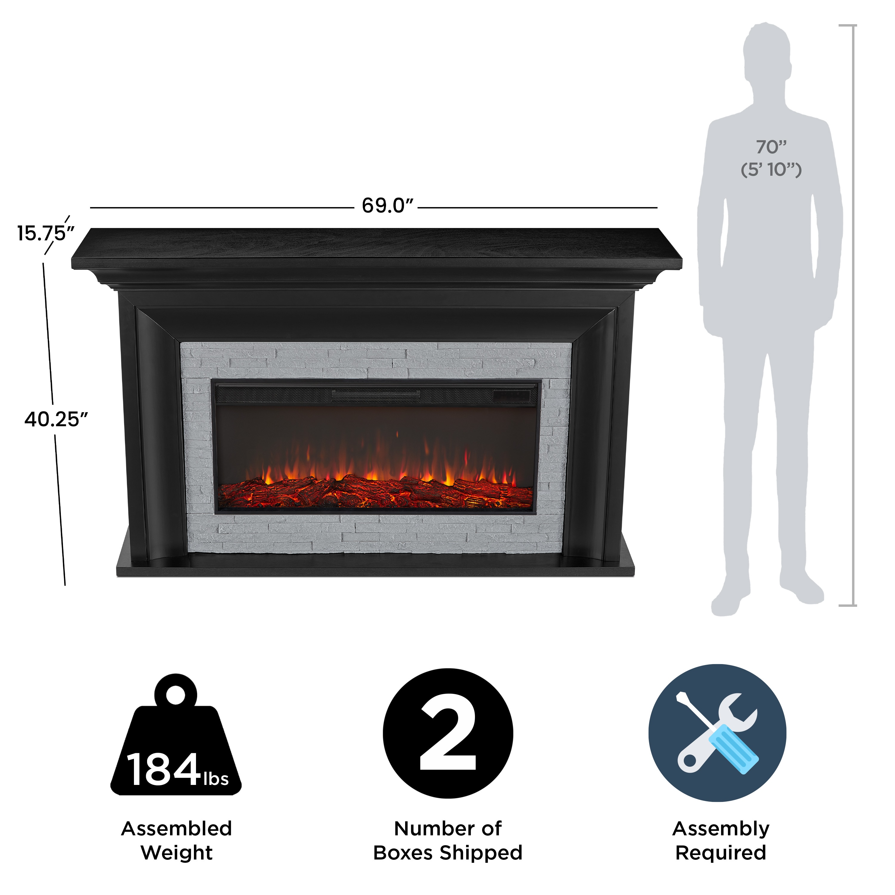 Real Flame 4830E-BLK Electric-Fireplaces - View #4