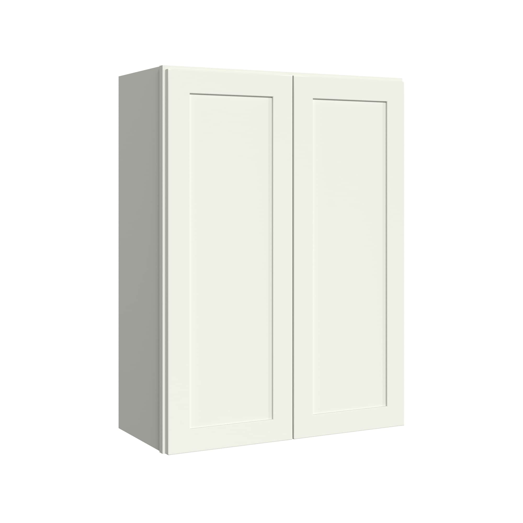 KraftMaid Momentum W2736G71 Deveron 27-in W x 36-in H x 12-in D Dove White Wall Fully assembled Plywood Cabinet (Recessed Panel Shaker)