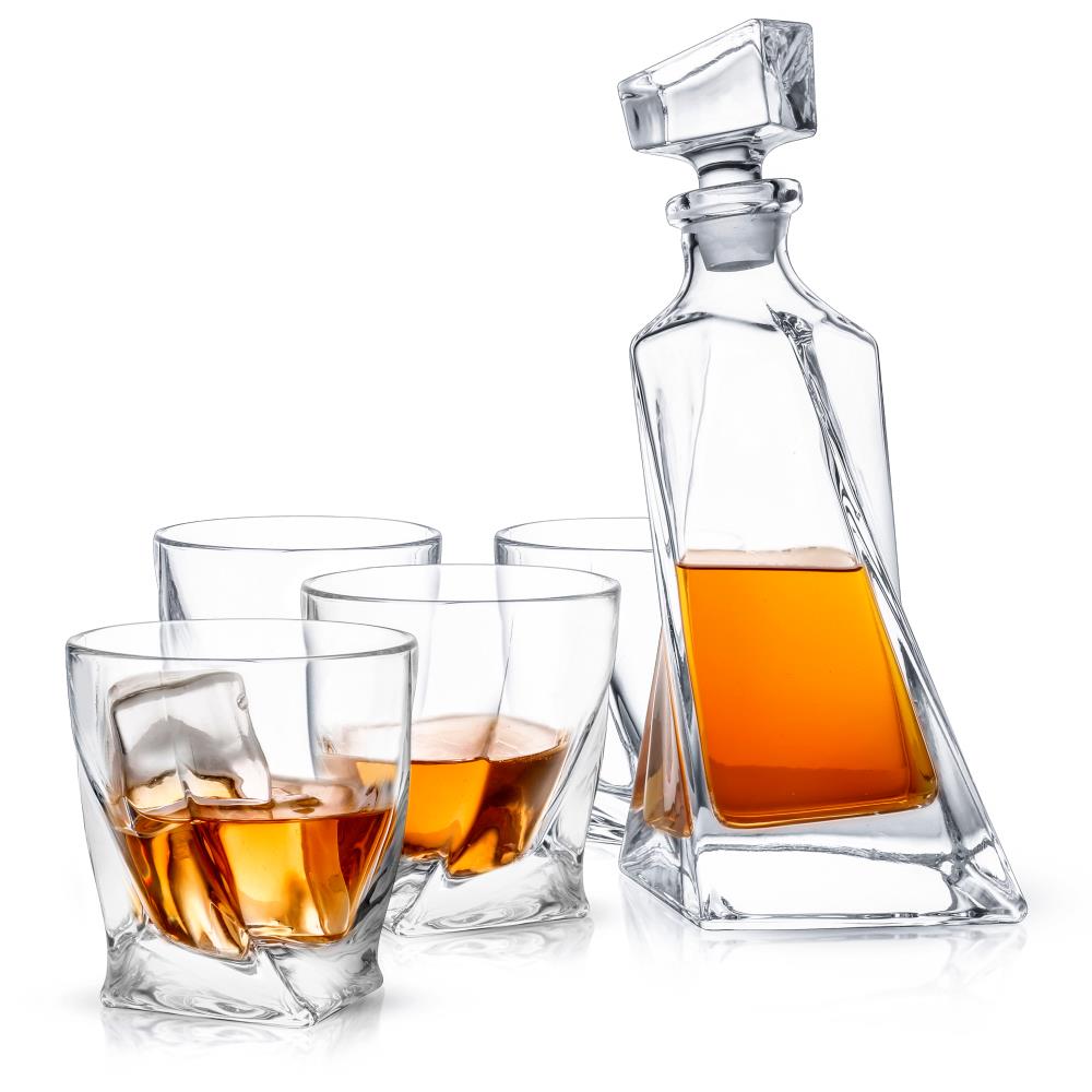 JoyJolt JC102106 22-fl oz Glass Clear Decanter and Glasses Set of: 5