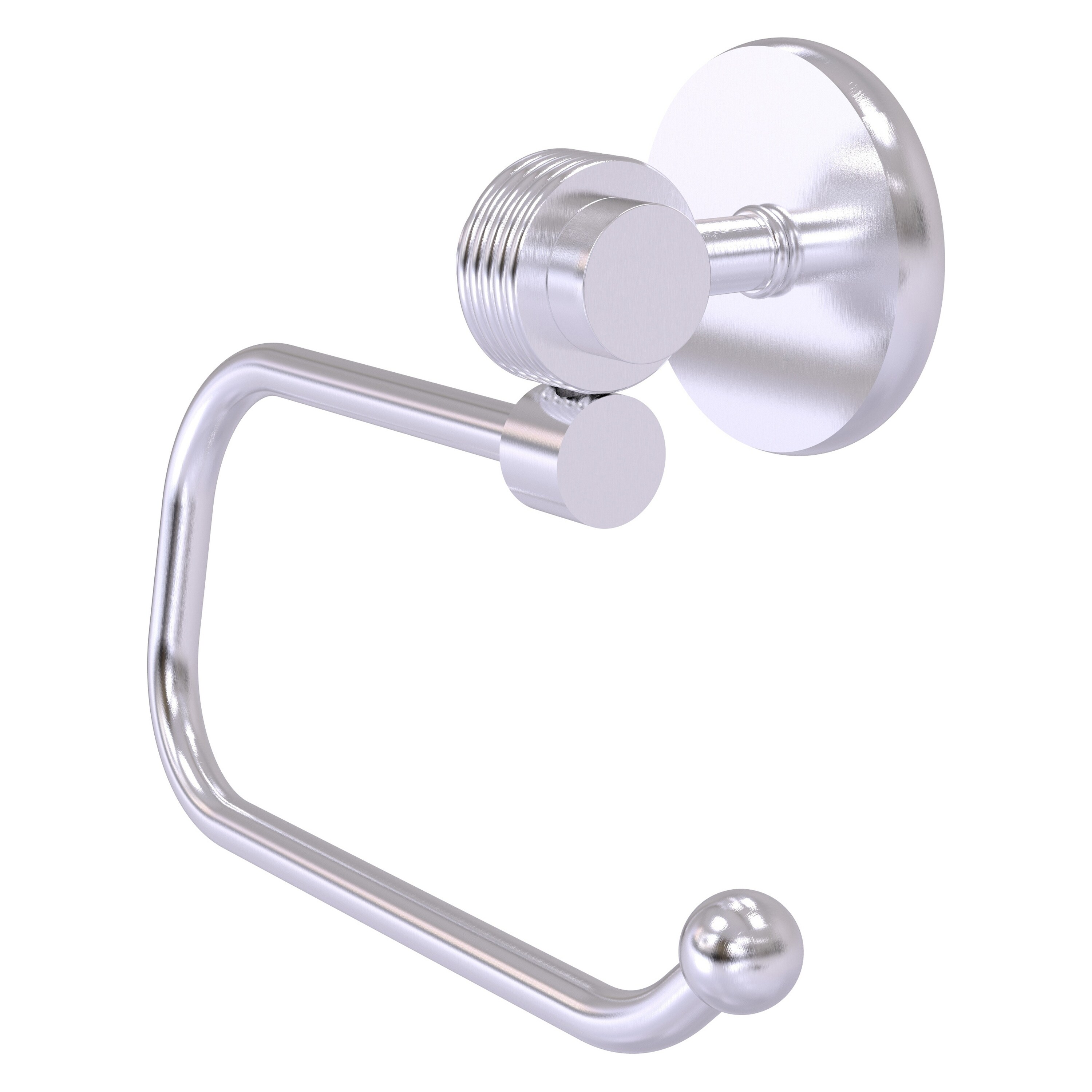 Allied Brass 7224EG-SCH Satellite Orbit Two Satin Chrome Wall mount Single post Toilet Paper Holder 1 -Rolls with Storage