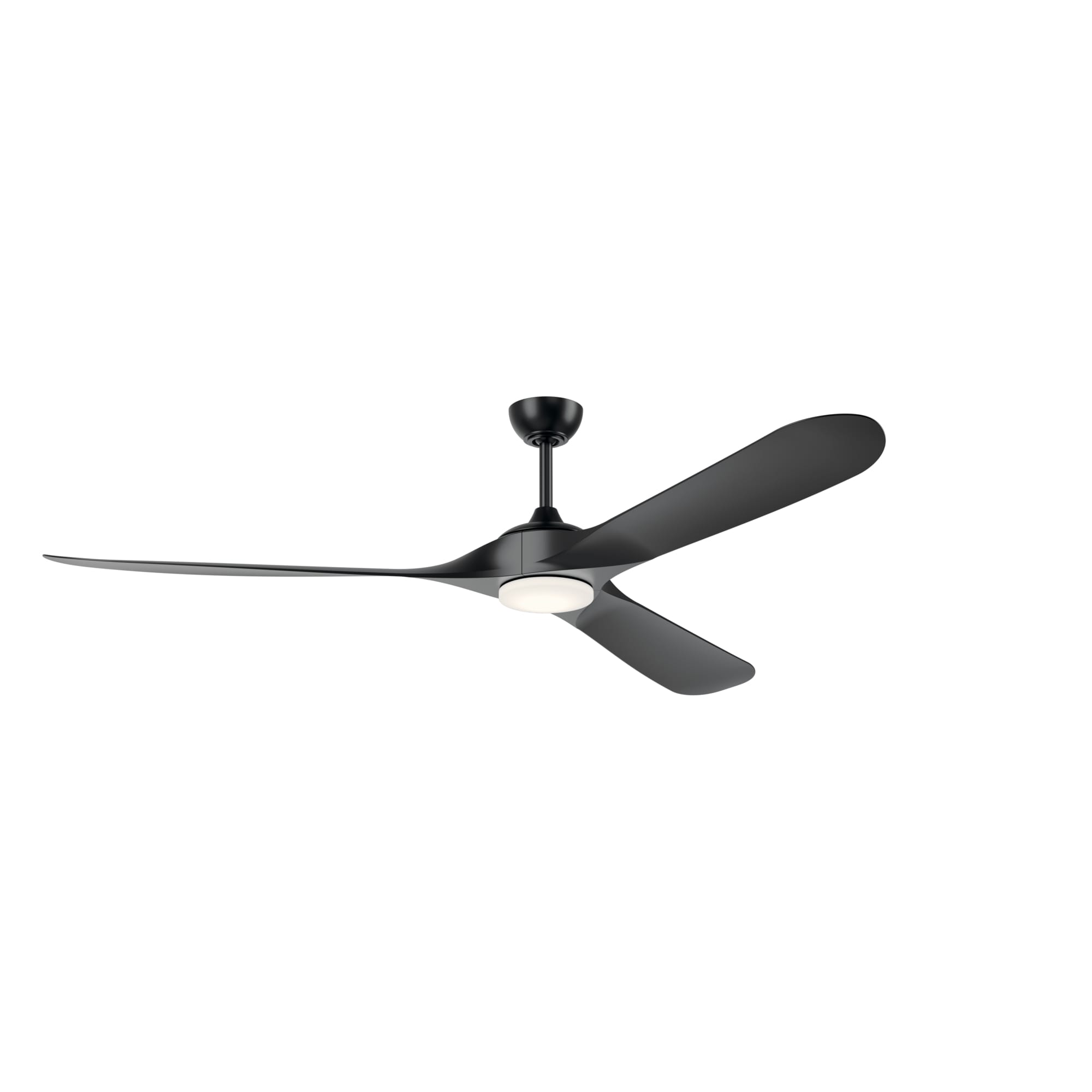 Kichler 310680SBK Mylo 80-in Color-Changing Integrated LED Outdoor Satin Black with Satin Black Blades Ceiling Fan With Light - Remote Included ( 3 -Blade )