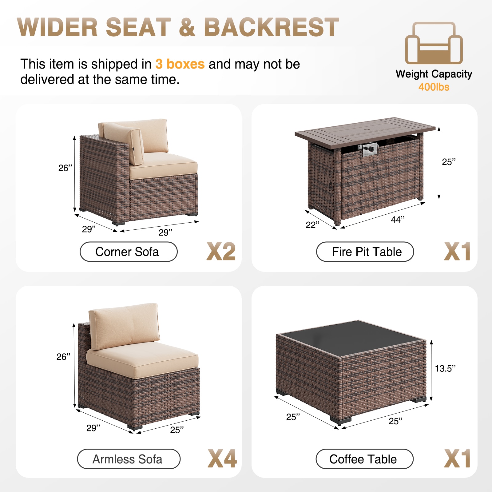AOXUN PA-120BR03 Patio-Conversation-Sets - View #6