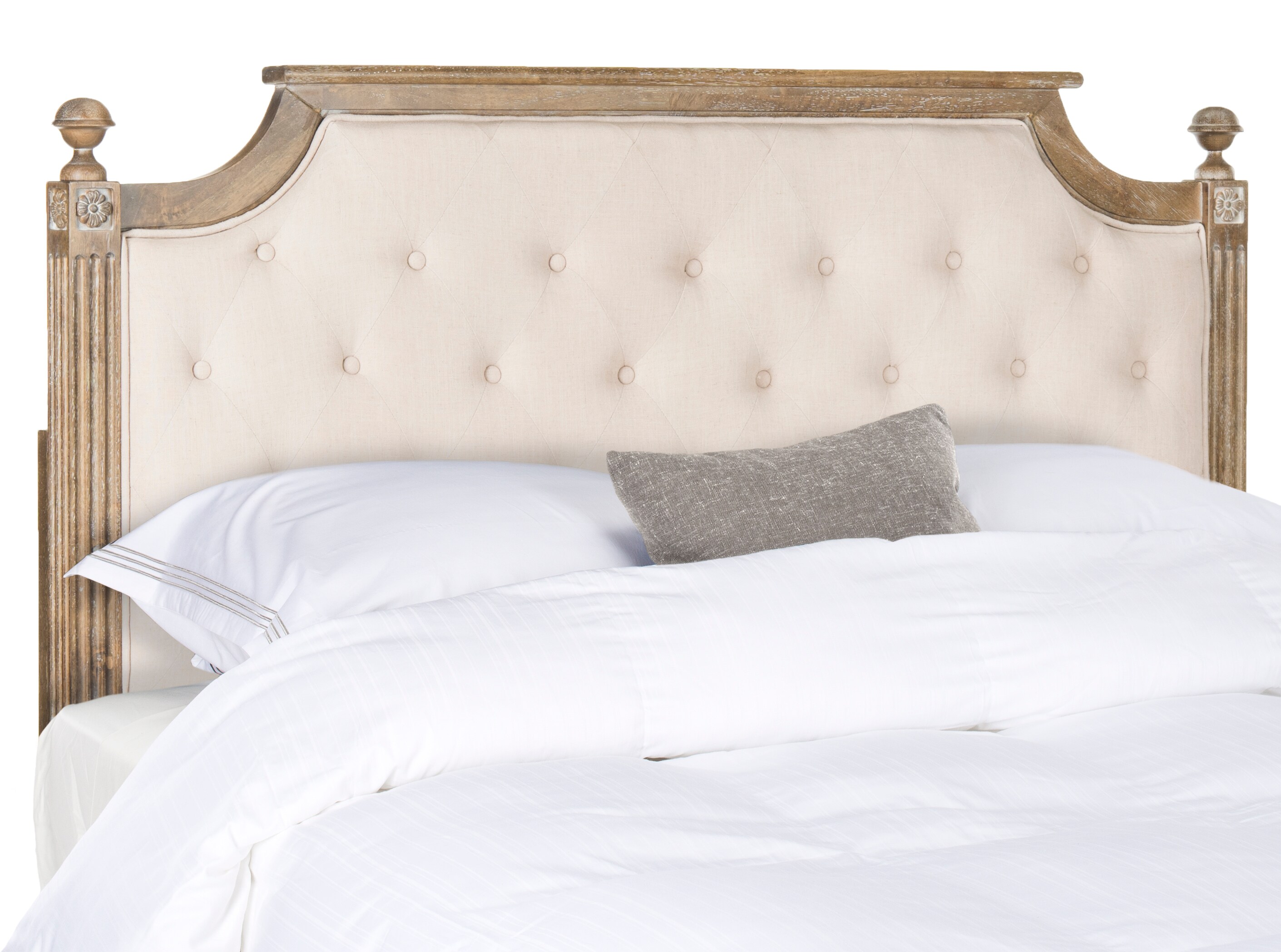 Safavieh Rustic Beige Queen Linen Upholstered Headboard at Lowes.com