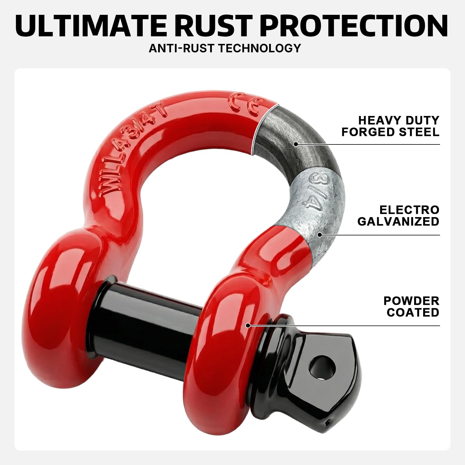 Adrinfly D Ring Shackles 3 4 Inch 2 Pack Heavy Duty Clevis Shackles ...