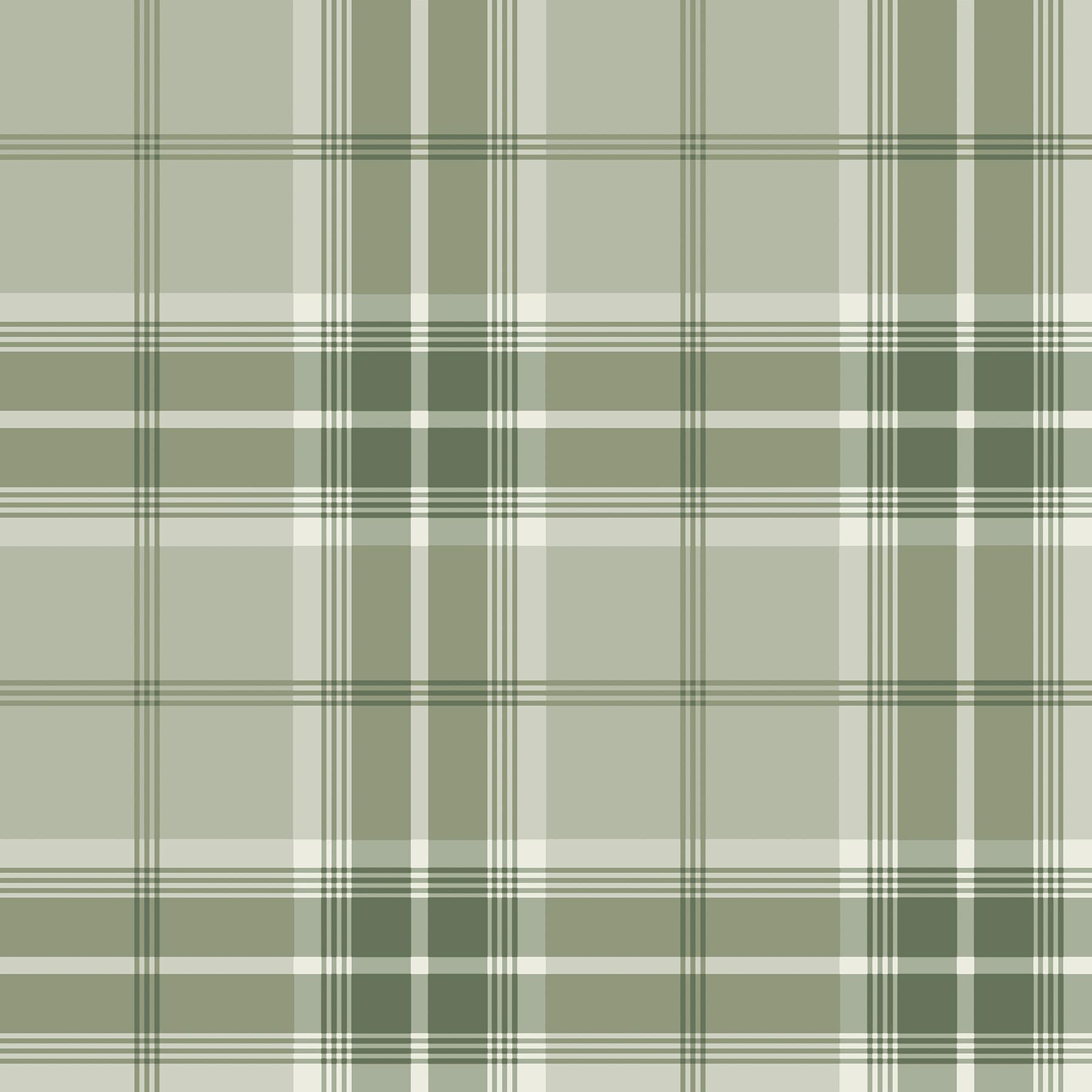 Advantage 2980-92122 Splash 57.5-Sq. Feet Green Non-woven Plaid Unpasted Wallpaper
