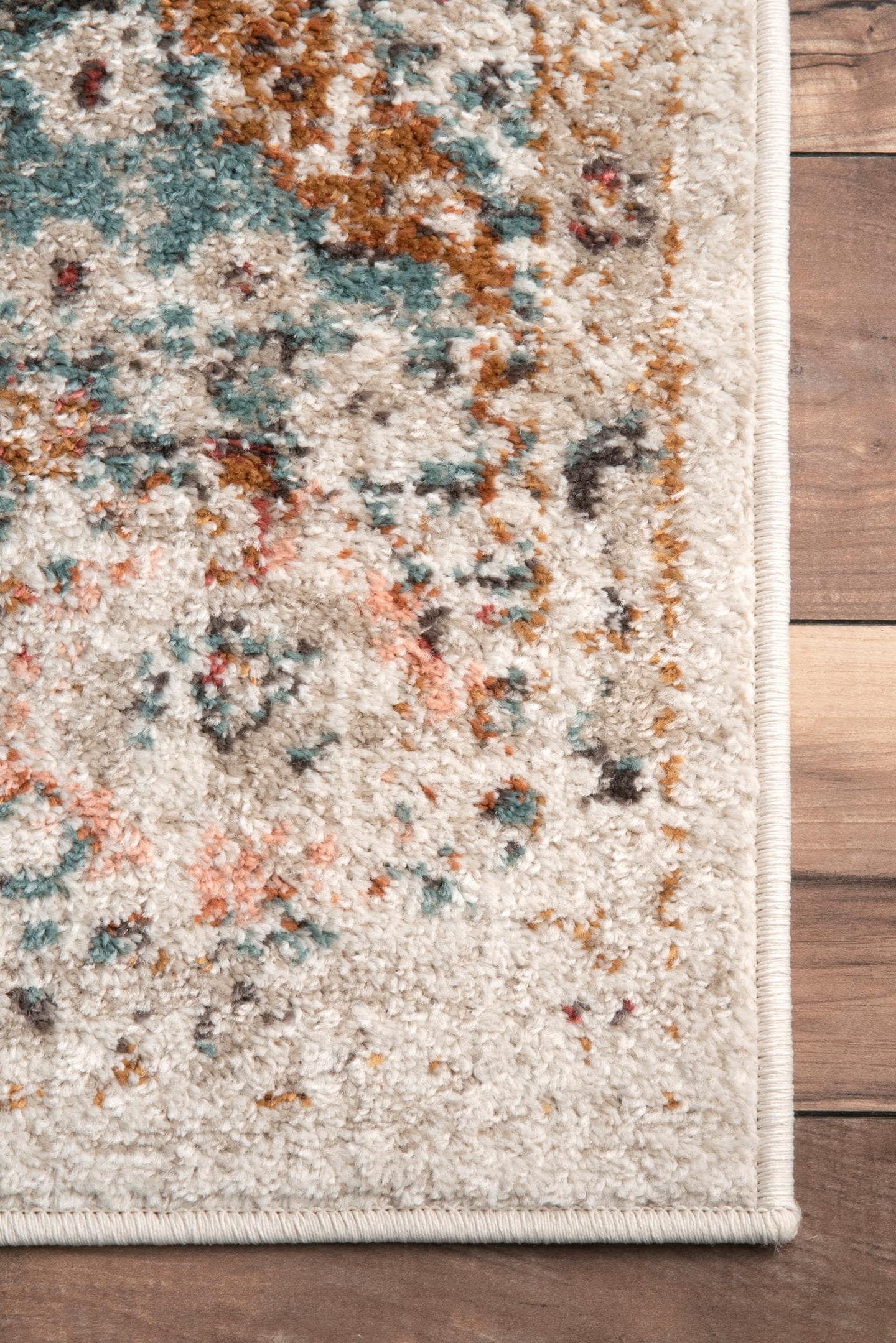 Cecil Beige Vintage Floral 3' x 5' Synthetic Area Rug
