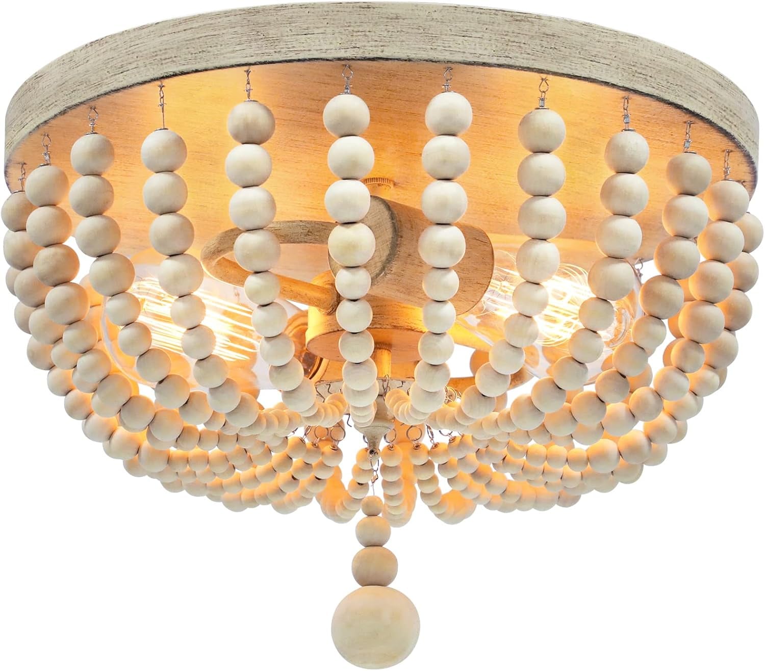 Nordic Hygge SH-C3358-WD-1 Semi-Flush Mount Ceiling Light for Living Room Entryway Hallway Kitchen Girl’s Room Baby’s Nursery in Oak