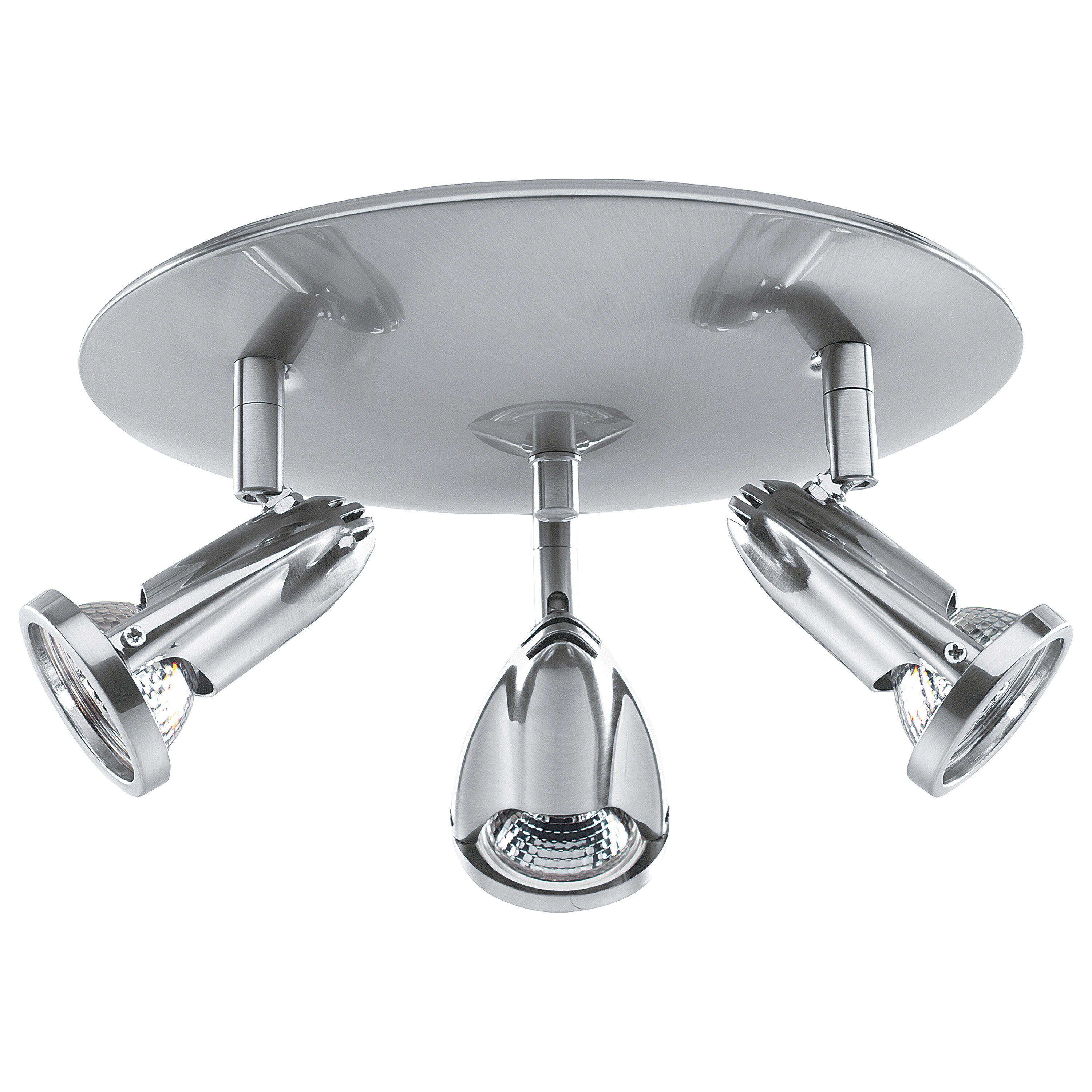 Brushed Steel 10" LED Cluster Spotlight Flush Mount
