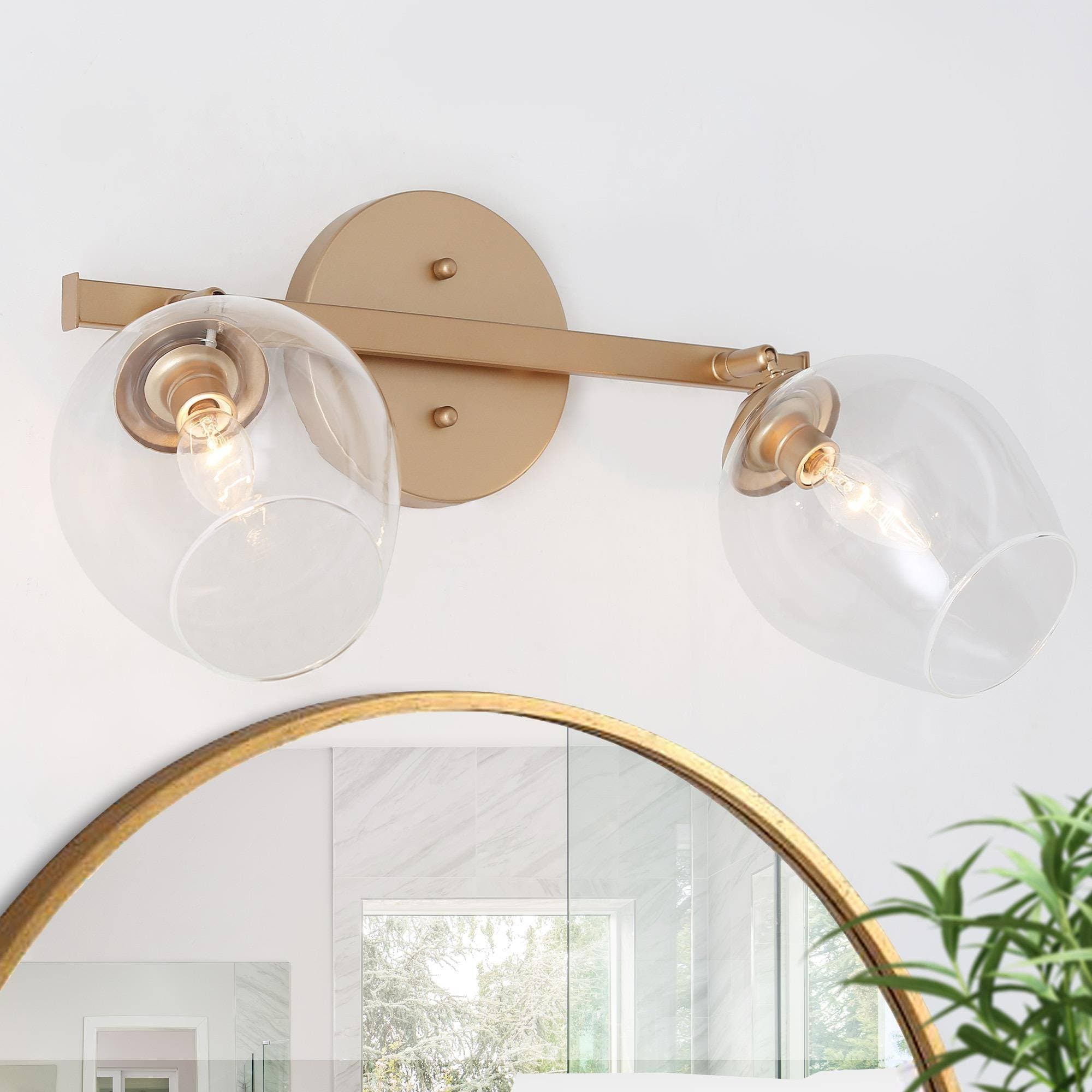 LNC VVU6JMLWS4302T7 Ellan 17-in 2 -Light Matte Gold Modern/contemporary Vanity light bar