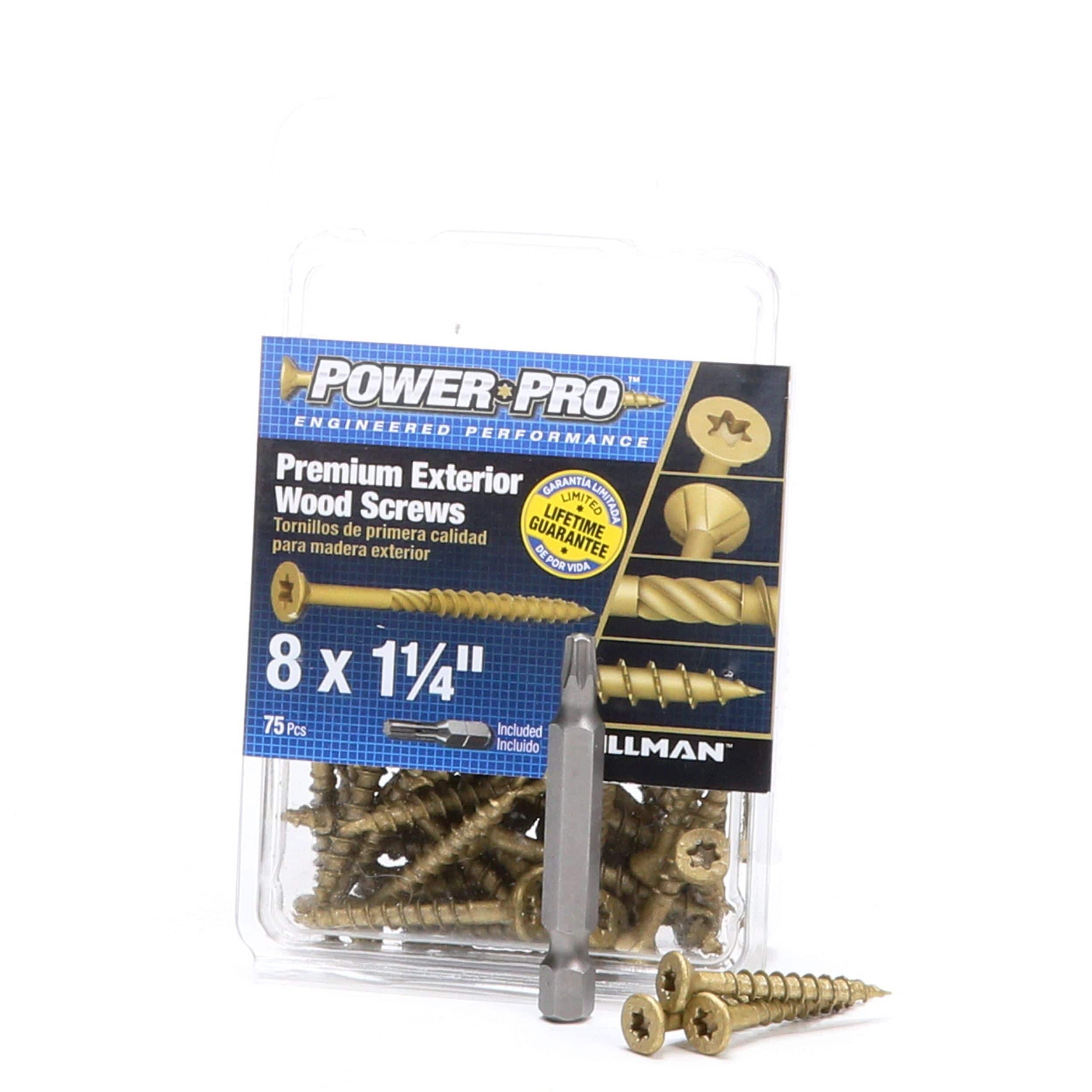 Premium Pro Exterior Screws 8 x 1-1/4" 194 pack plus bit 