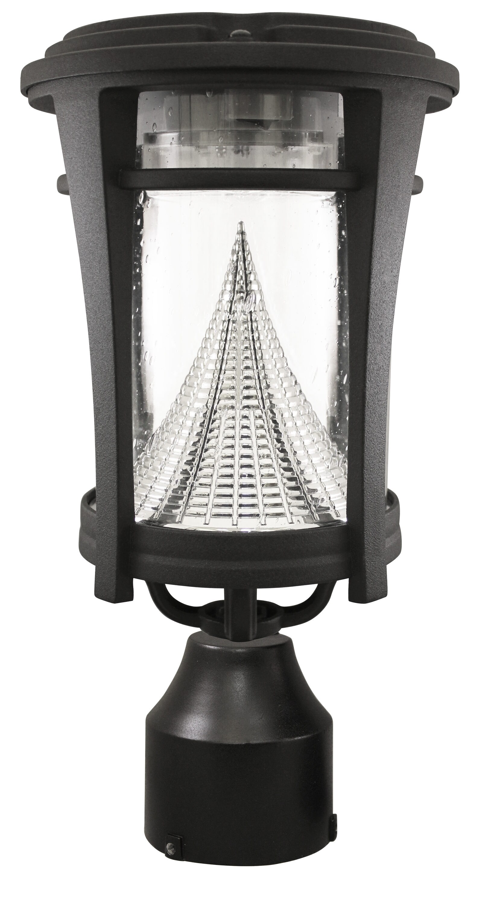 Gama Sonic GS-124FPW Aurora 13-in Black Transitional Solar Outdoor Post Light with Dusk-to-Dawn Photocell Sensor