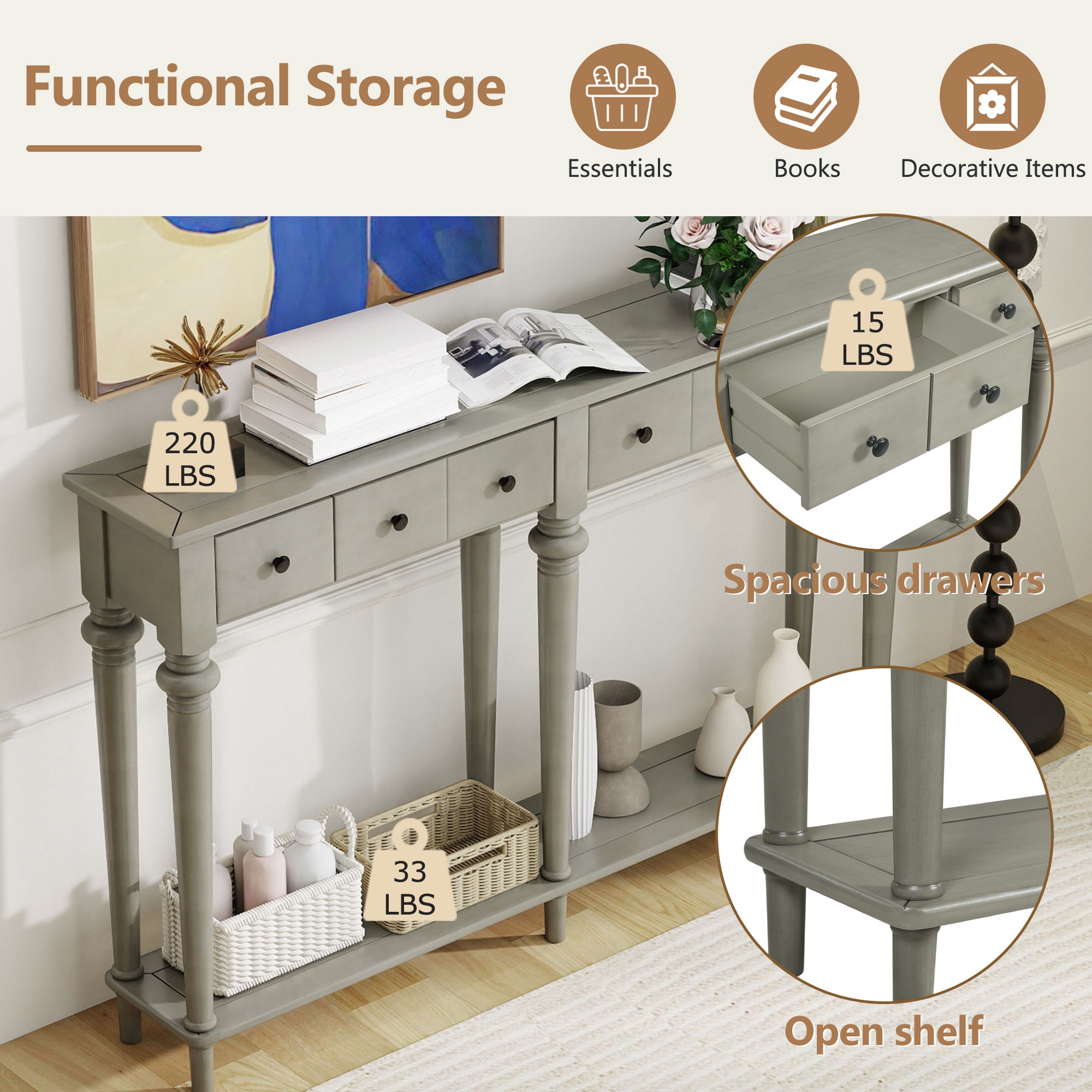 LOVMOR SF-W-N715P202860E Console-Sofa-Tables - View #4