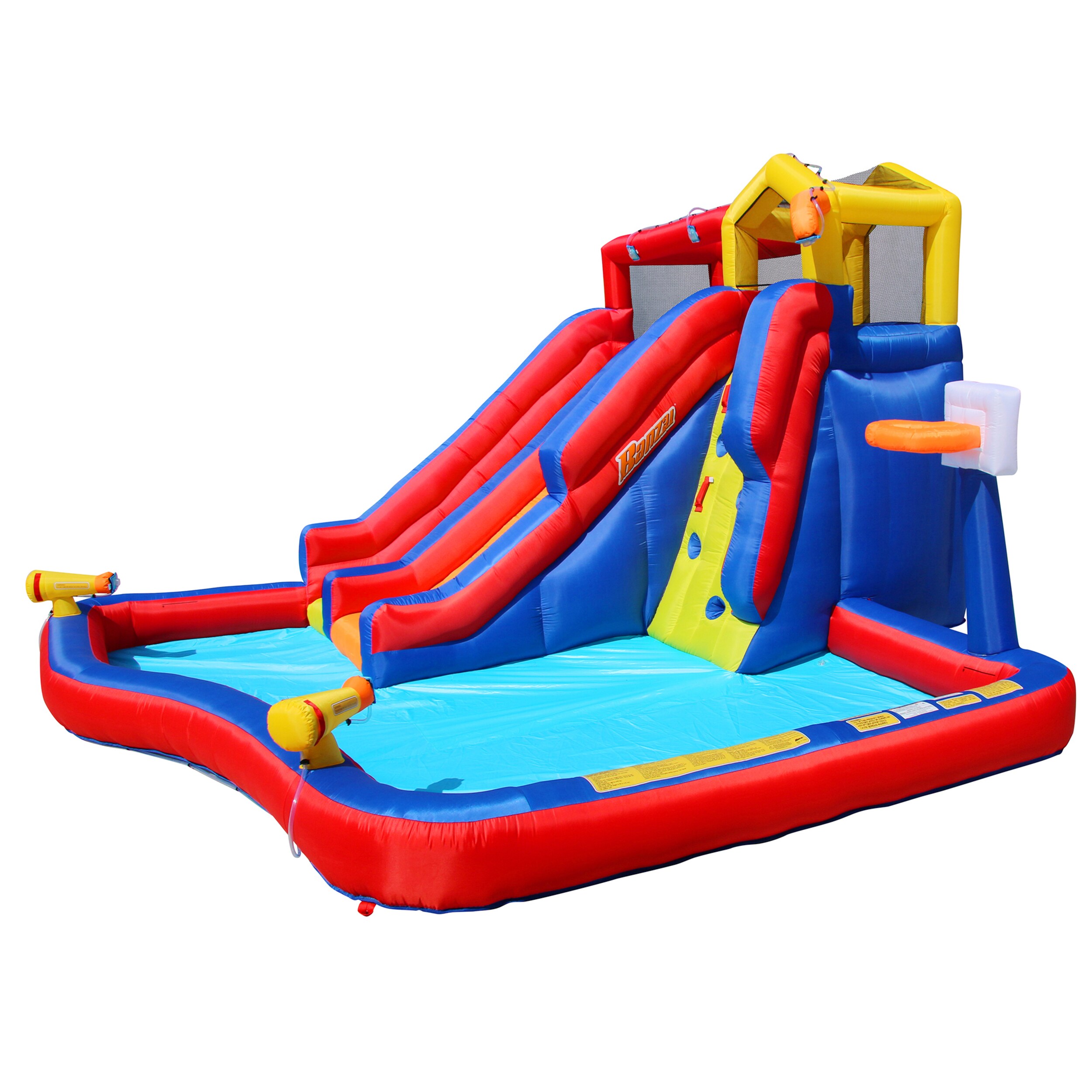 Banzai 164821 180-Inches L x 168-Inches W Multicolor Rectangle Kiddie Pool