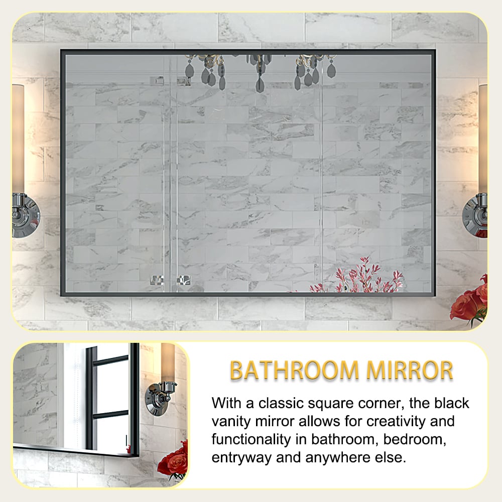 Forclover YOAE34975BK Framed-Bath-Mirrors - View #8