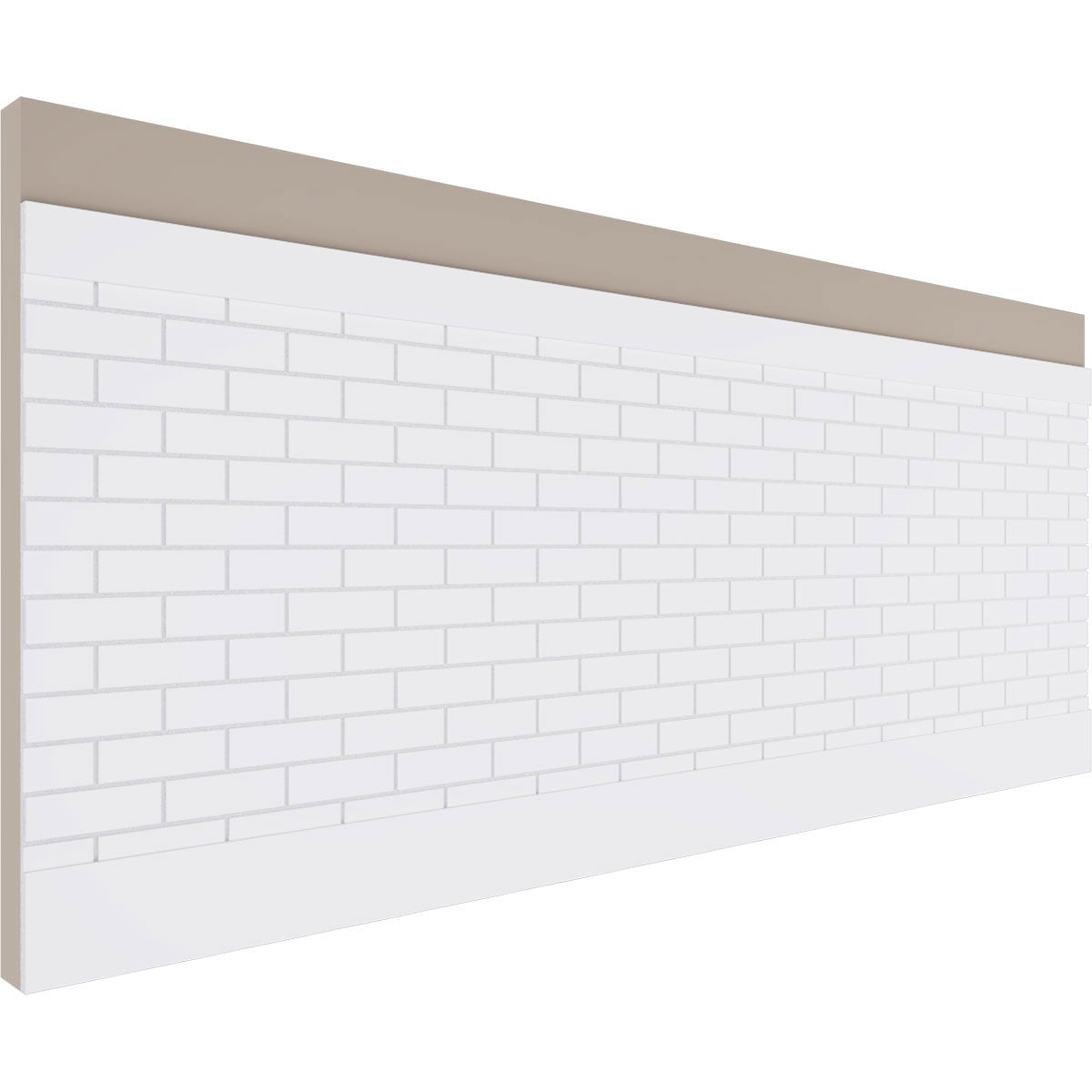 Ekena Millwork WPK36X94SBK 36-in x 94-1/2-in Smooth Paintable/Stainable White PVC Wainscoting Faux Brick Wall Panel ( 23.64-sq ft )