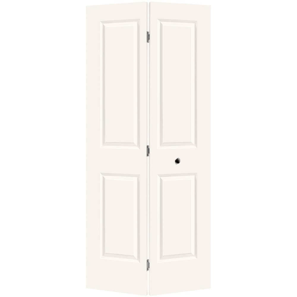 Masonite 1316232 Traditional 36-in x 80-in White 4 panel square Smooth Hollow core Prefinished Molded composite Closet Bifold Door ( Hardware Included )
