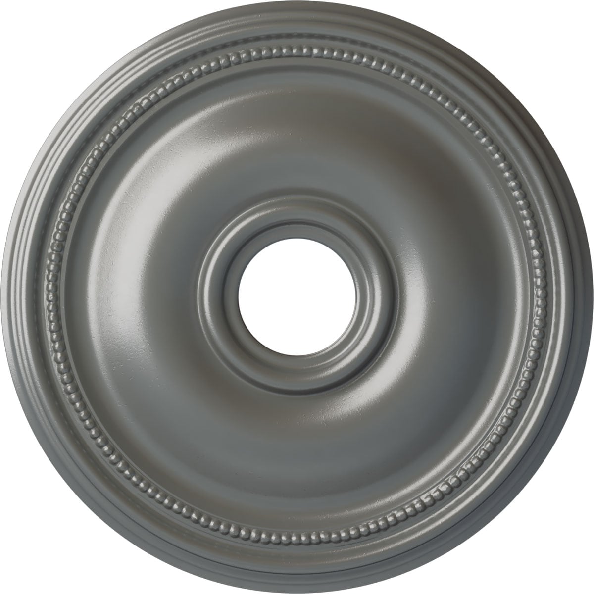 Ekena Millwork CM18BRSLS Bradford 18.125-in W x 18.125-in L Painted Silver Polyurethane Whole Ceiling Medallion