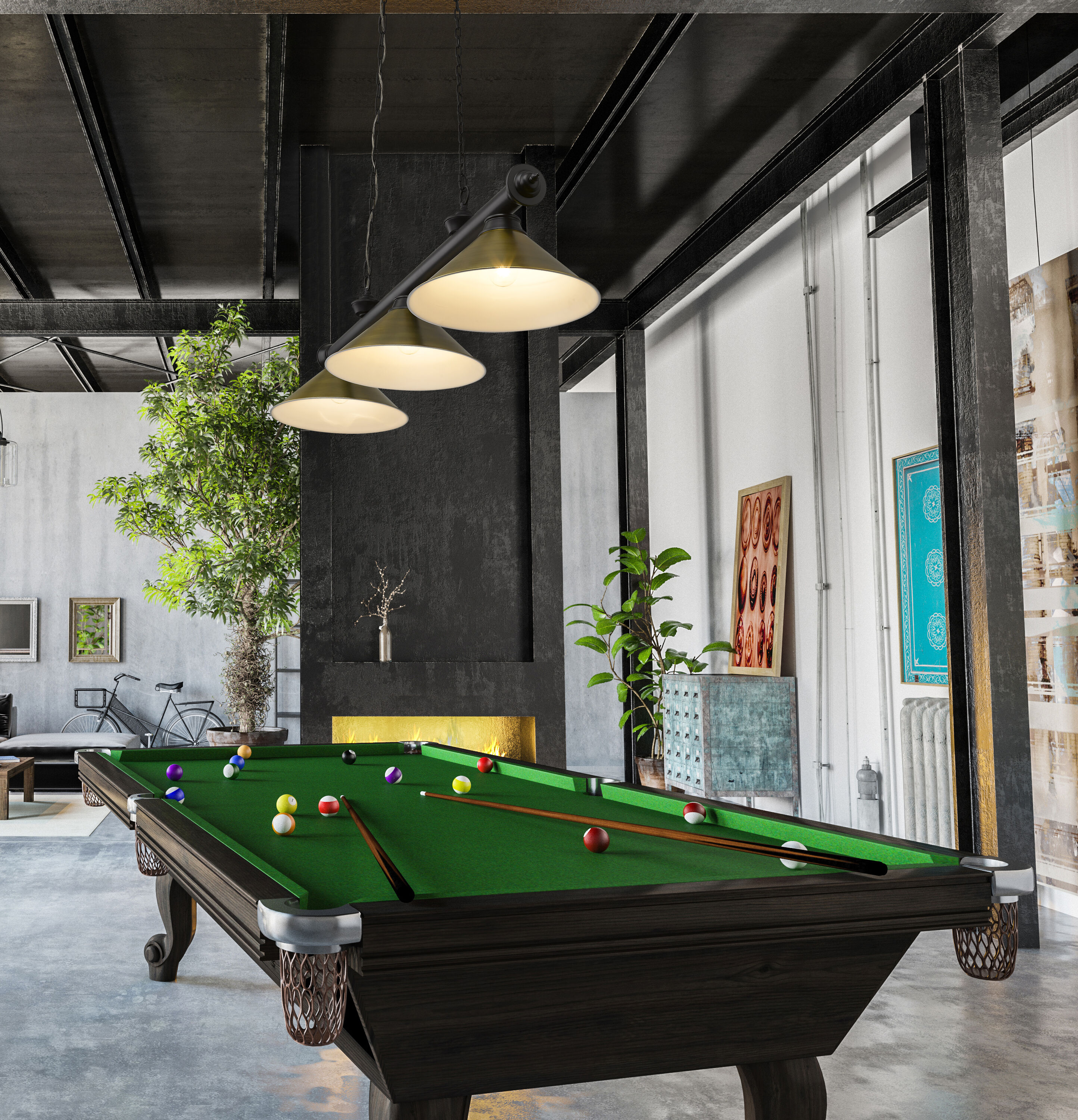 Z-Lite 2306-3MB-RB15 Pool-Table-Lighting - View #7